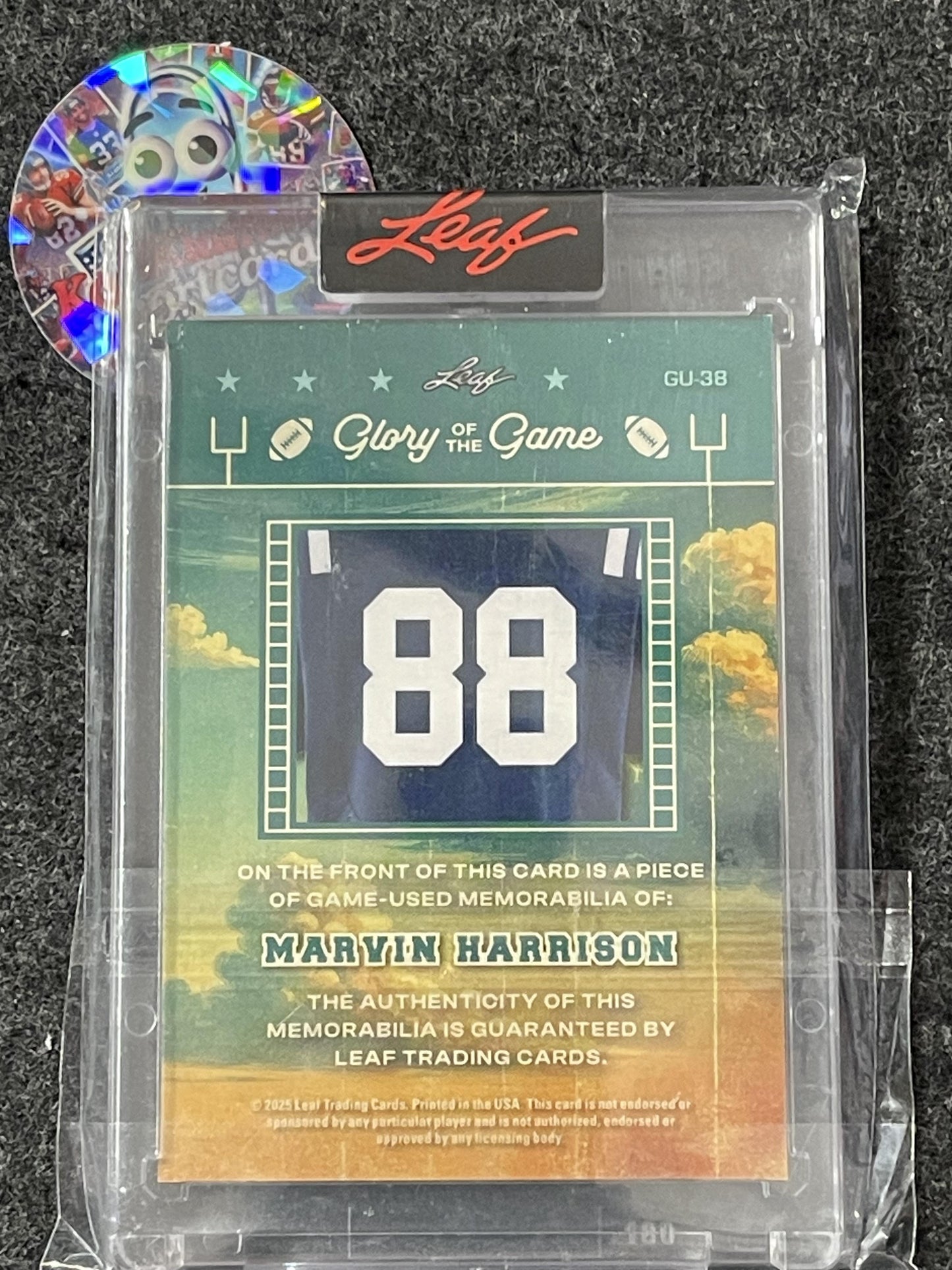 2025 Leaf Glory of the Game - Glory of the Game Used USA Flag Foil #GU-38 Marvin Harrison #/5 SN,MEM