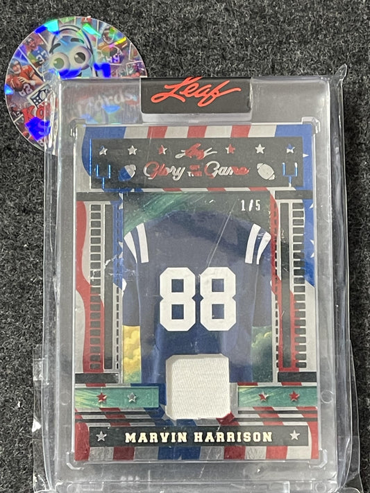 2025 Leaf Glory of the Game - Glory of the Game Used USA Flag Foil #GU-38 Marvin Harrison #/5 SN,MEM