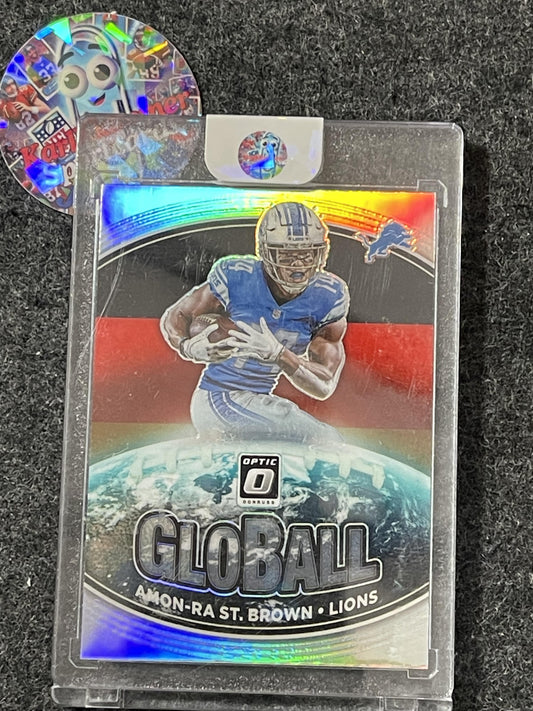 2021 Donruss Optic #GB-3 Amon-Ra St. Brown GloBall Detroit Lions
