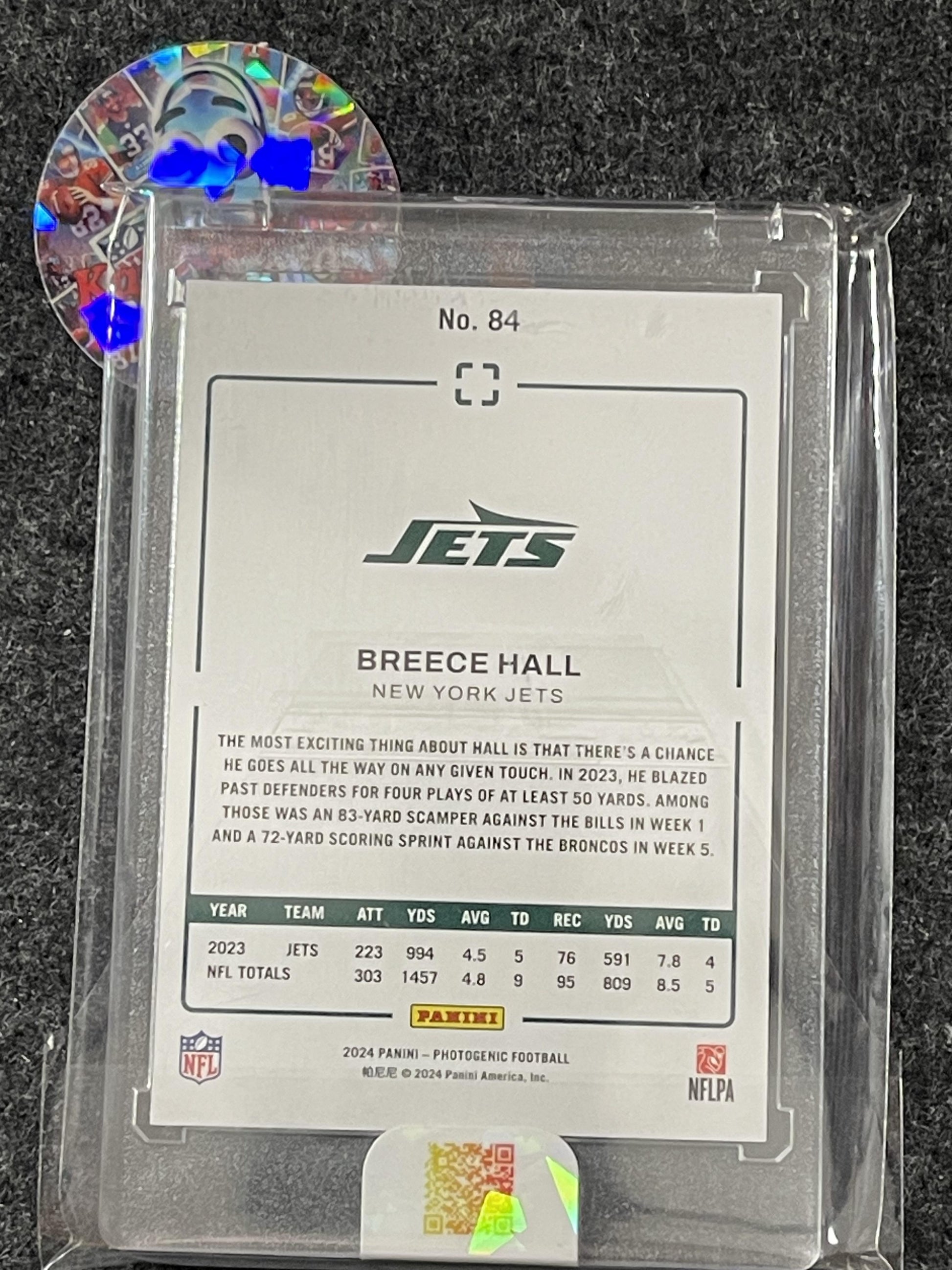 2024 Panini Photogenic #84 Breece Hall Red #/49 New York Jets SN