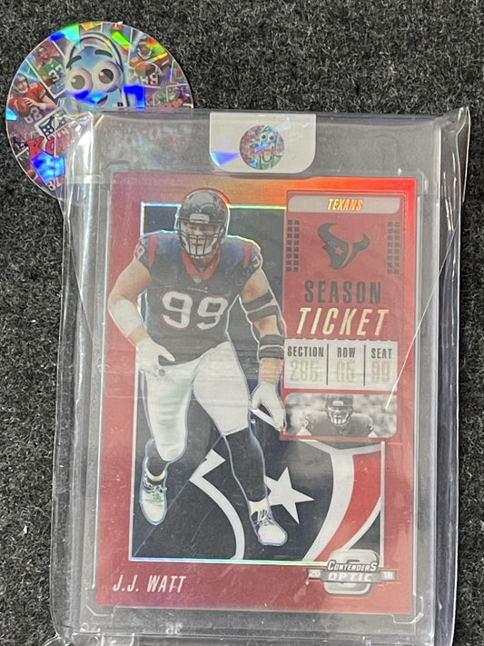 2018 Panini Contenders Optic #57 J.J. Watt Red #/199 Houston Texans SN