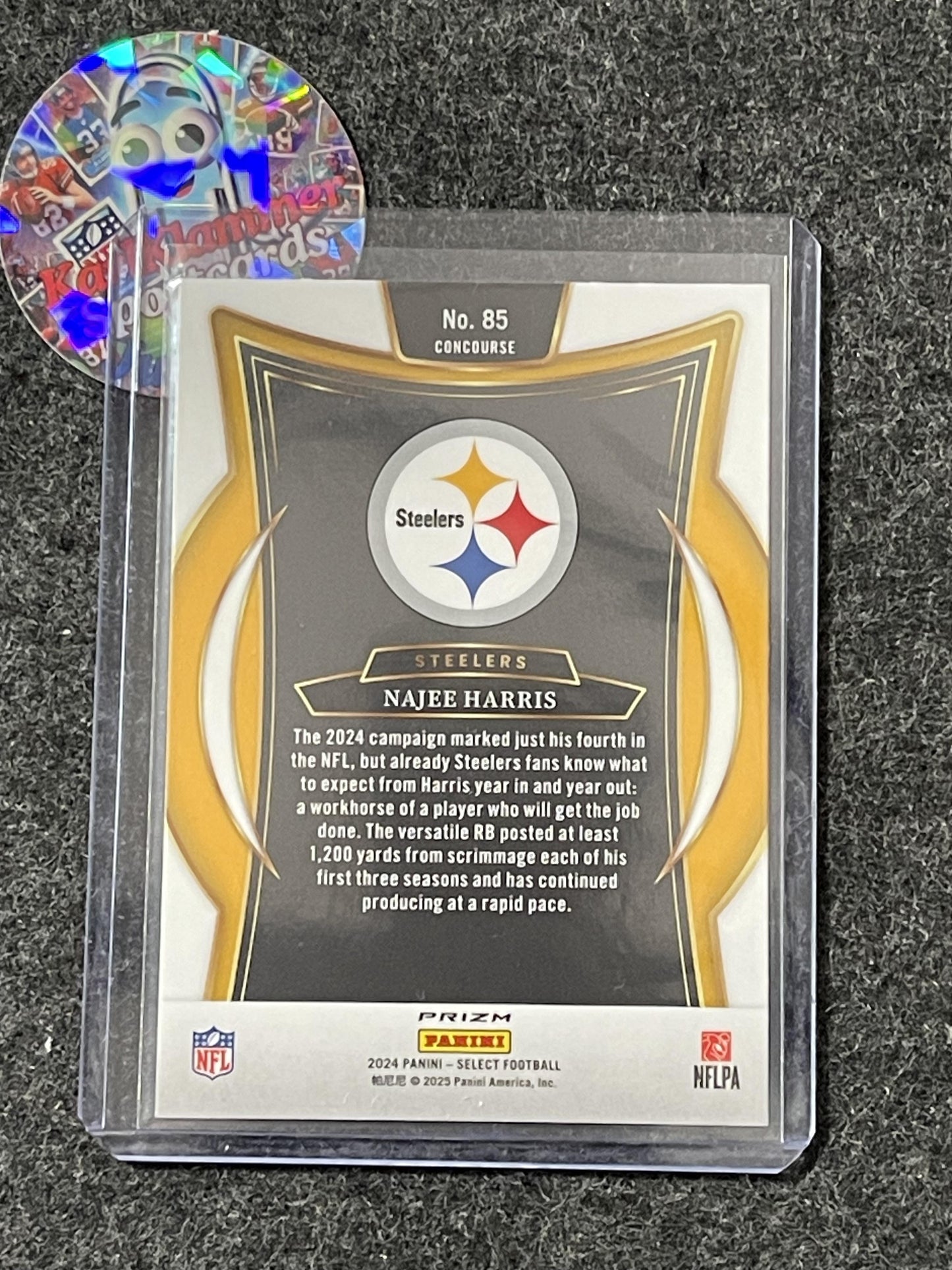 2024 Panini Select #85 Najee Harris Red & Yellow Prizm Shock Pittsburgh Steelers