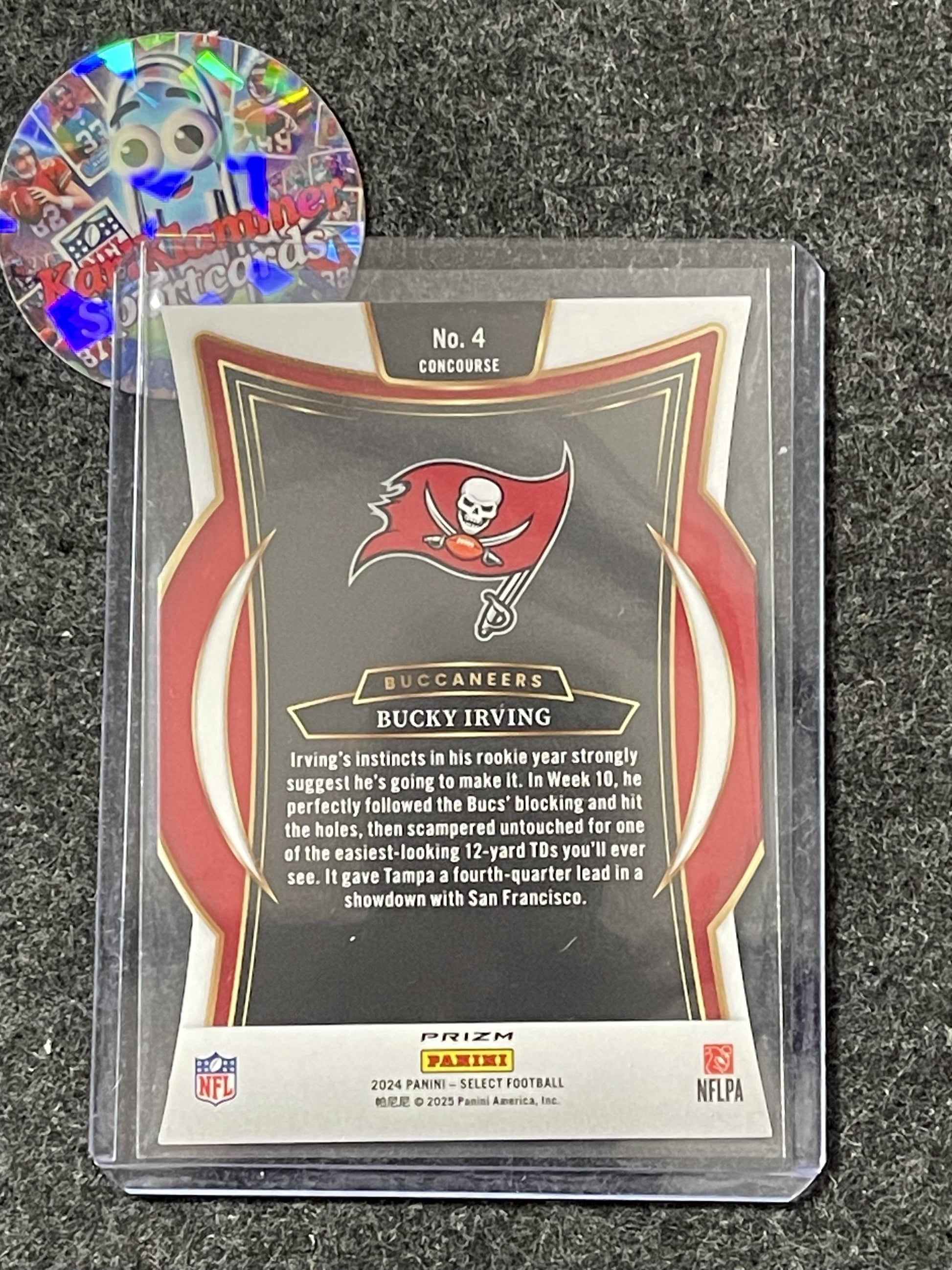 2024 Panini Select #4 Bucky Irving Silver Prizm Die Cut Tampa Bay Buccaneers RC
