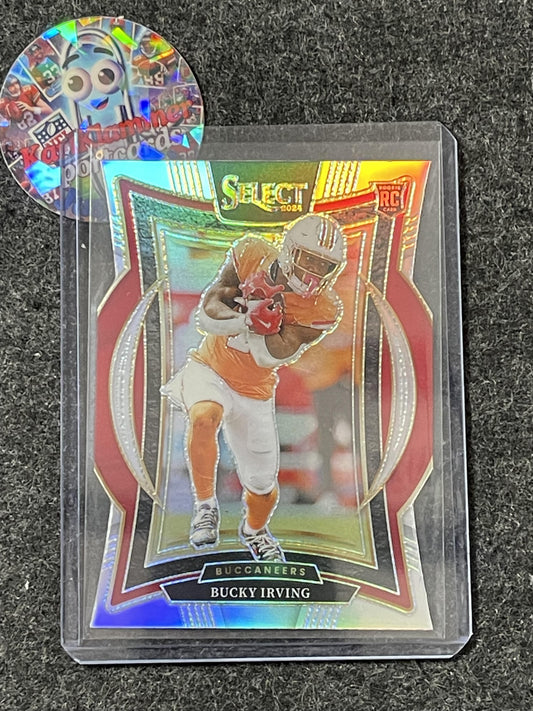 2024 Panini Select #4 Bucky Irving Silver Prizm Die Cut Tampa Bay Buccaneers RC
