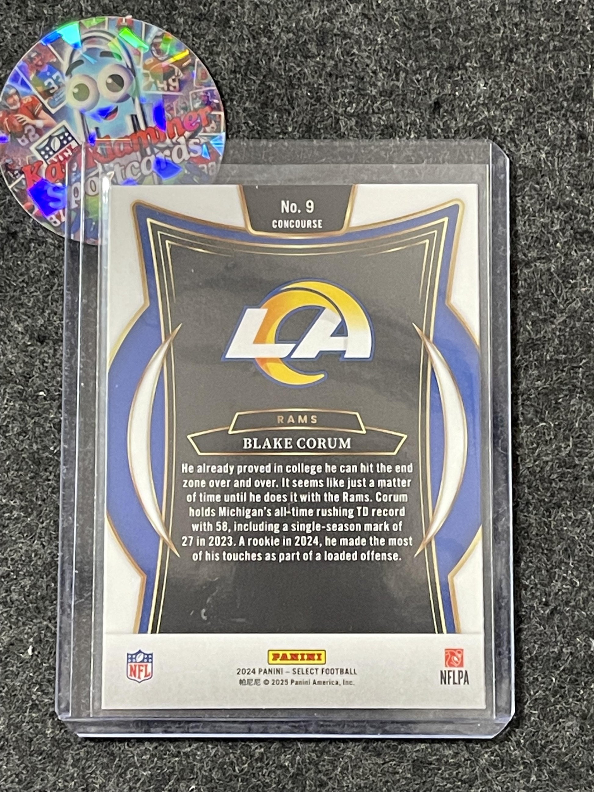 2024 Panini Select #9 Blake Corum Los Angeles Rams RC