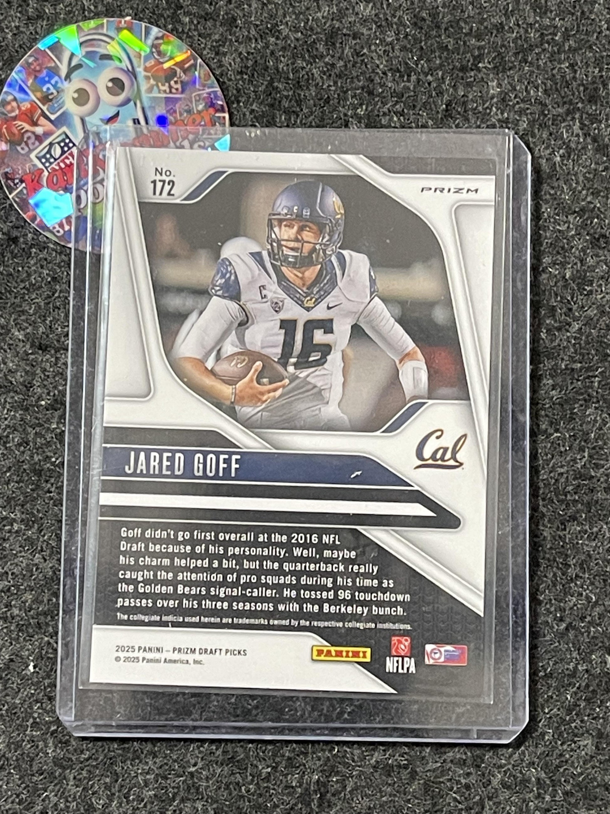 2025 Panini Prizm Draft Picks #172 Jared Goff Prizms Gold Ice California Golden Bears
