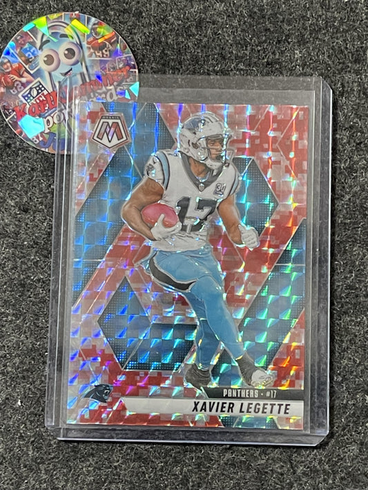 2025 Panini Mosaic #45 Xavier Legette Mosaic Camo Red Carolina Panthers