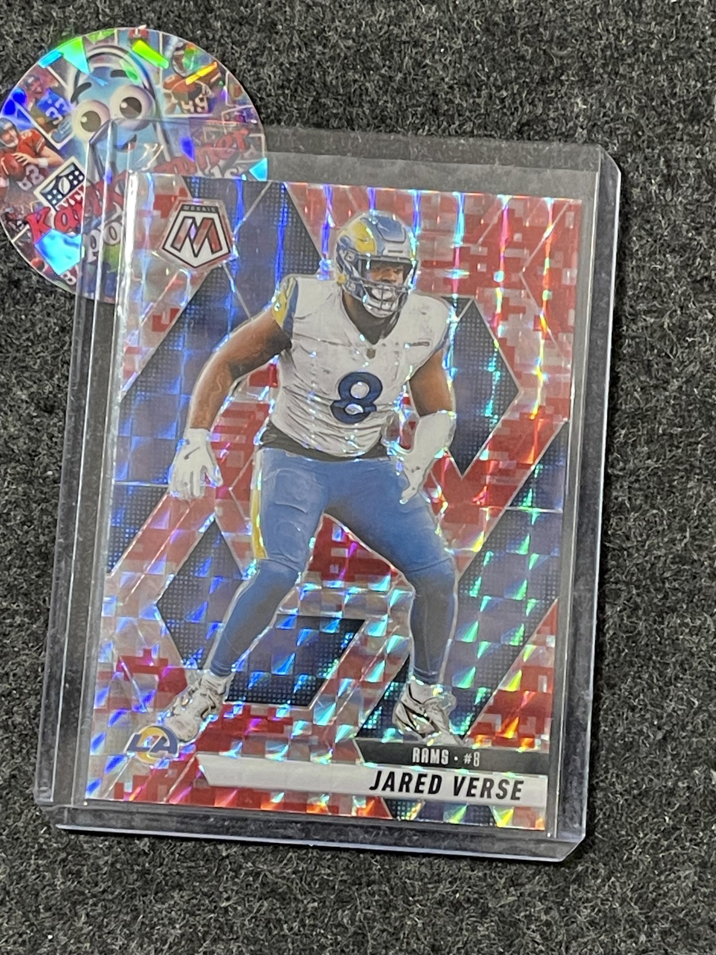 2025 Panini Mosaic #8 Jared Verse Mosaic Camo Red Los Angeles Rams