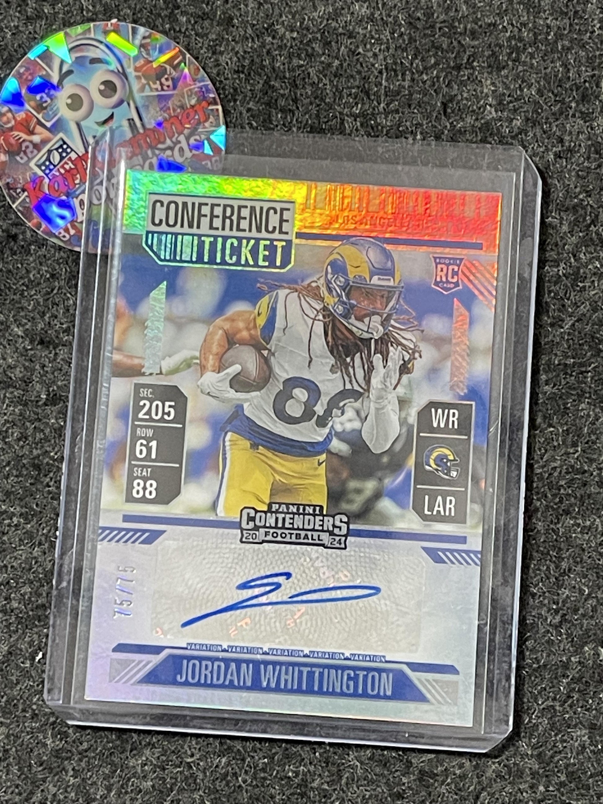 2024 Panini Contenders #181 Jordan Whittington Conference Ticket #/75 Los Angeles Rams SN,AU