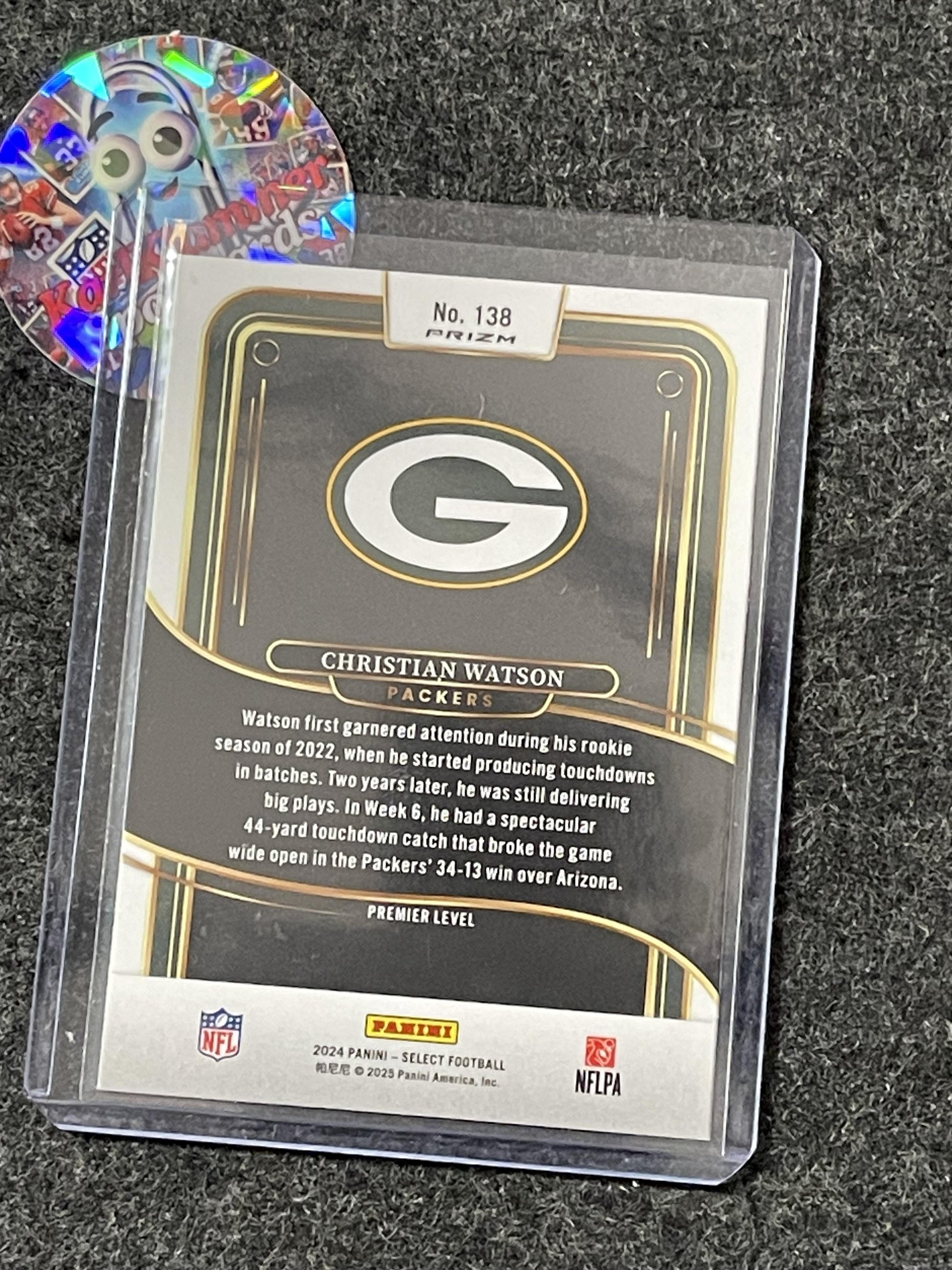 2024 Panini Select #138 Christian Watson Red & Yellow Prizm Shock Green Bay Packers