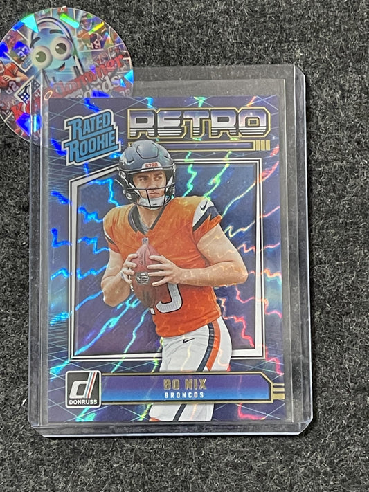 2024 Donruss #19 Bo Nix Rated Rookies Retro Denver Broncos