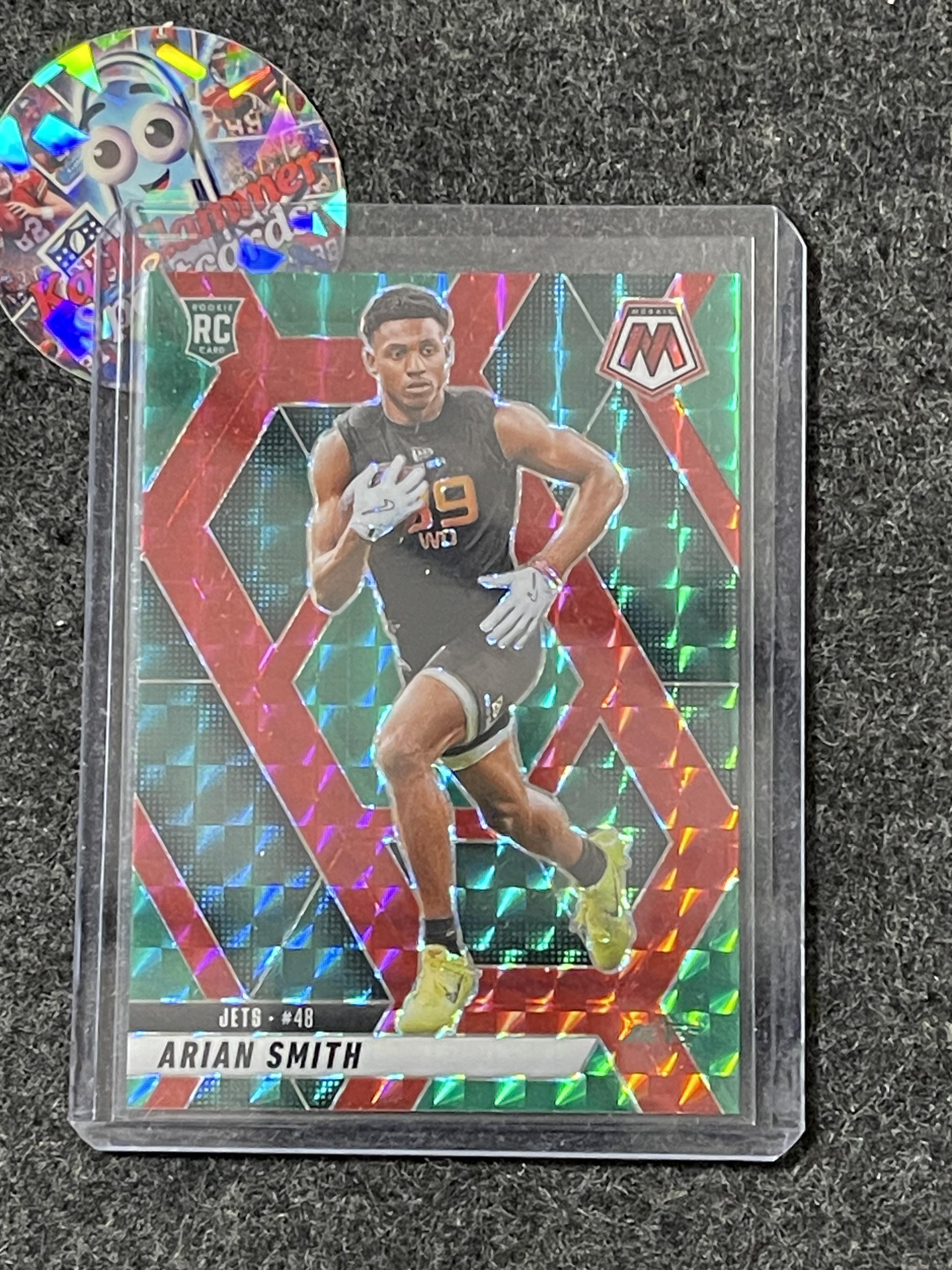 2025 Panini Mosaic #399 Arian Smith Mosaic Choice Red and Green New York Jets RC