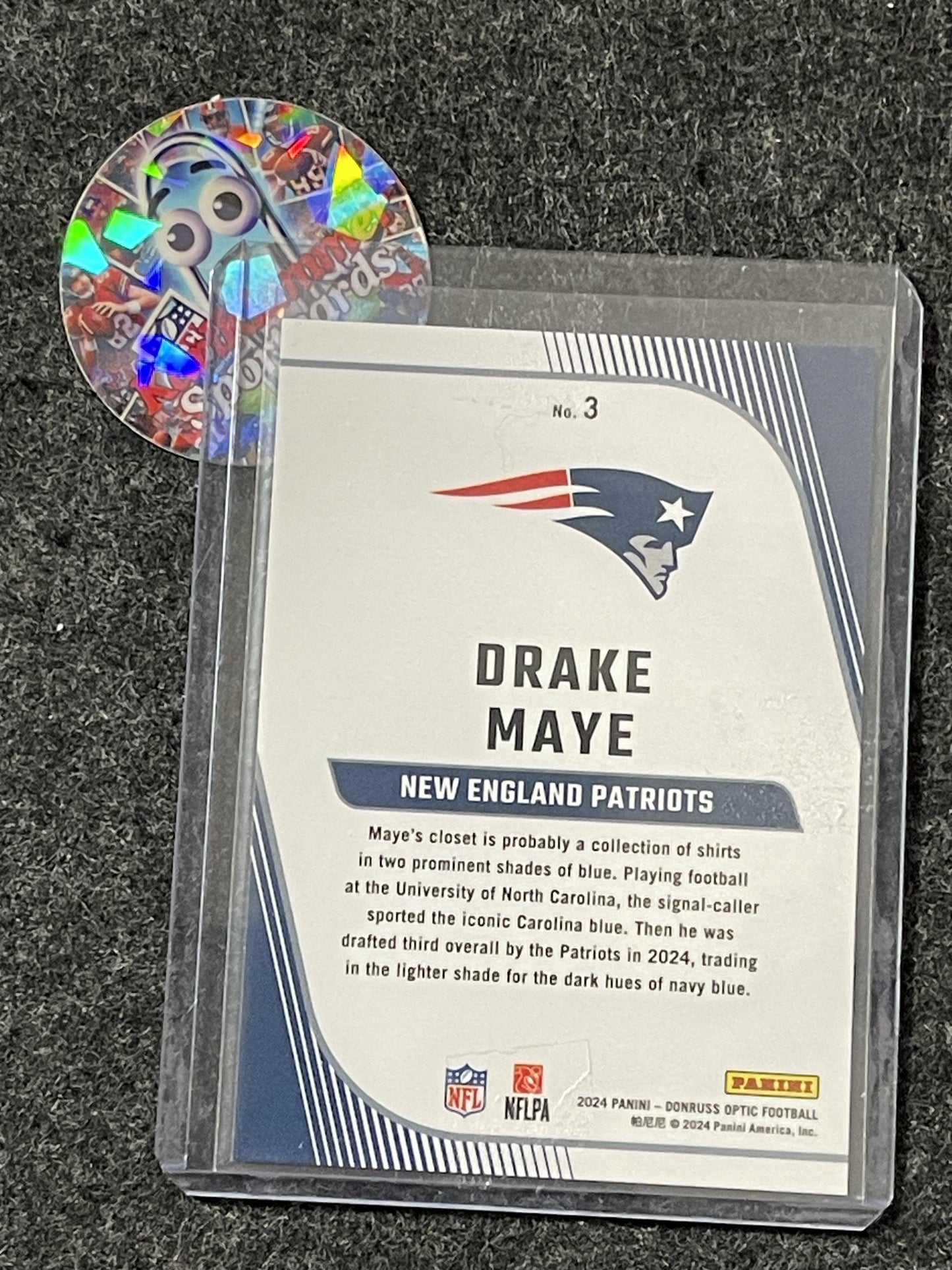 2024 Donruss Optic #3 Drake Maye Rookie Primary Colors New England Patriots