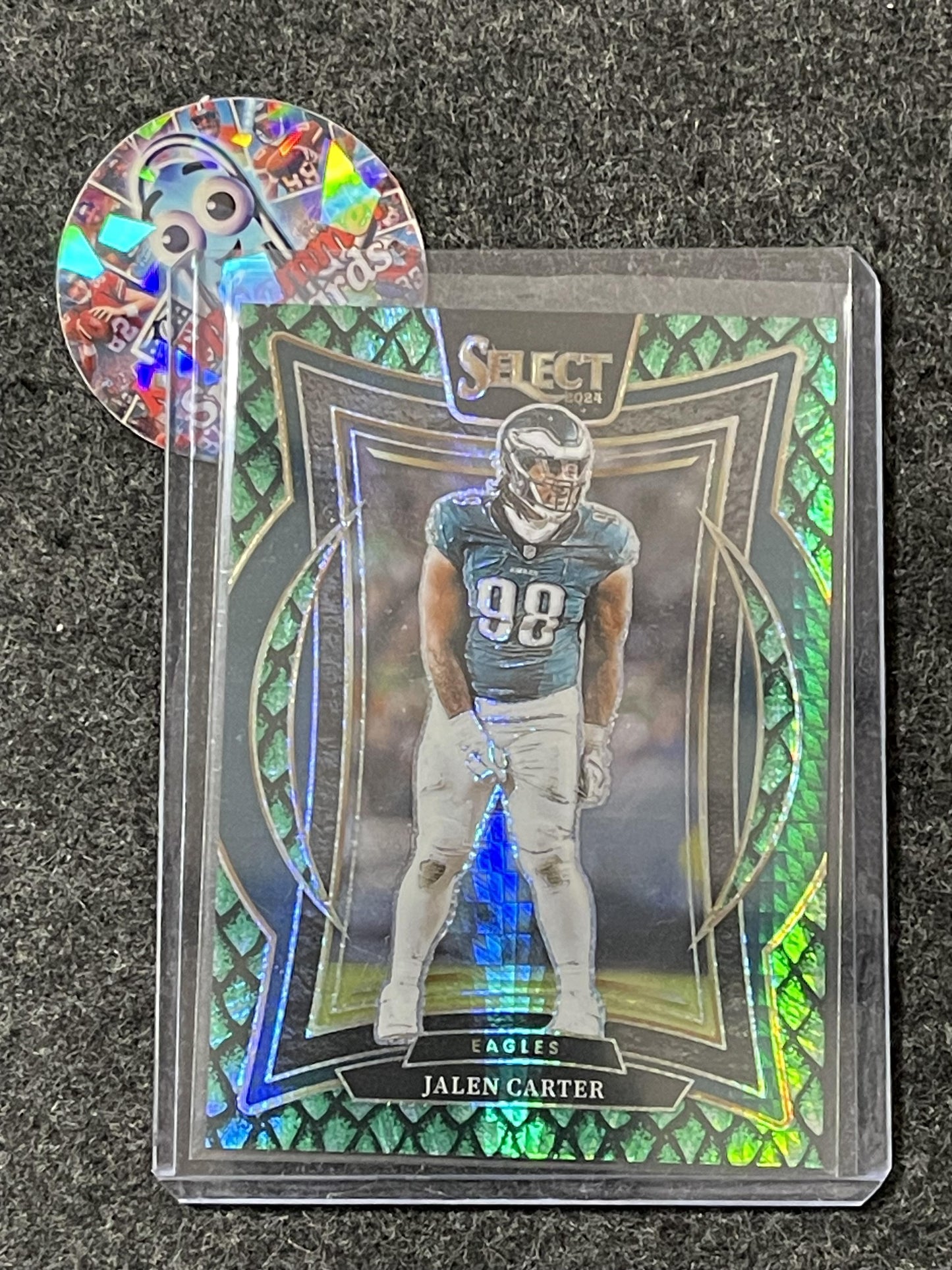 2024 Panini Select #65 Jalen Carter Dragon Scale Prizm #/81 Philadelphia Eagles SN