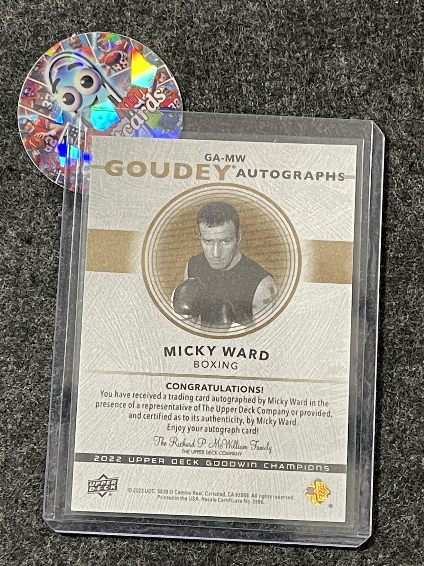 2022 Upper Deck Goodwin Champions #GA-MW Micky Ward Goudey Autographs AU
