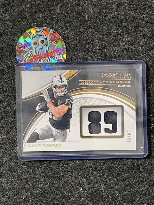 2025 Panini Immaculate Collection #INM-BBS Brock Bowers Immaculate Numbers #'d/88 Las Vegas Raiders SN,MEM