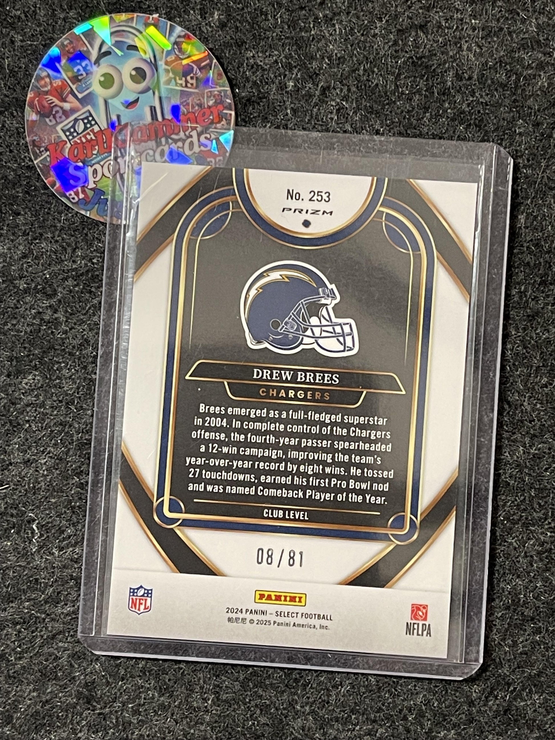 2024 Panini Select #253 Drew Brees Dragon Scale Prizm #/81 San Diego Chargers SN