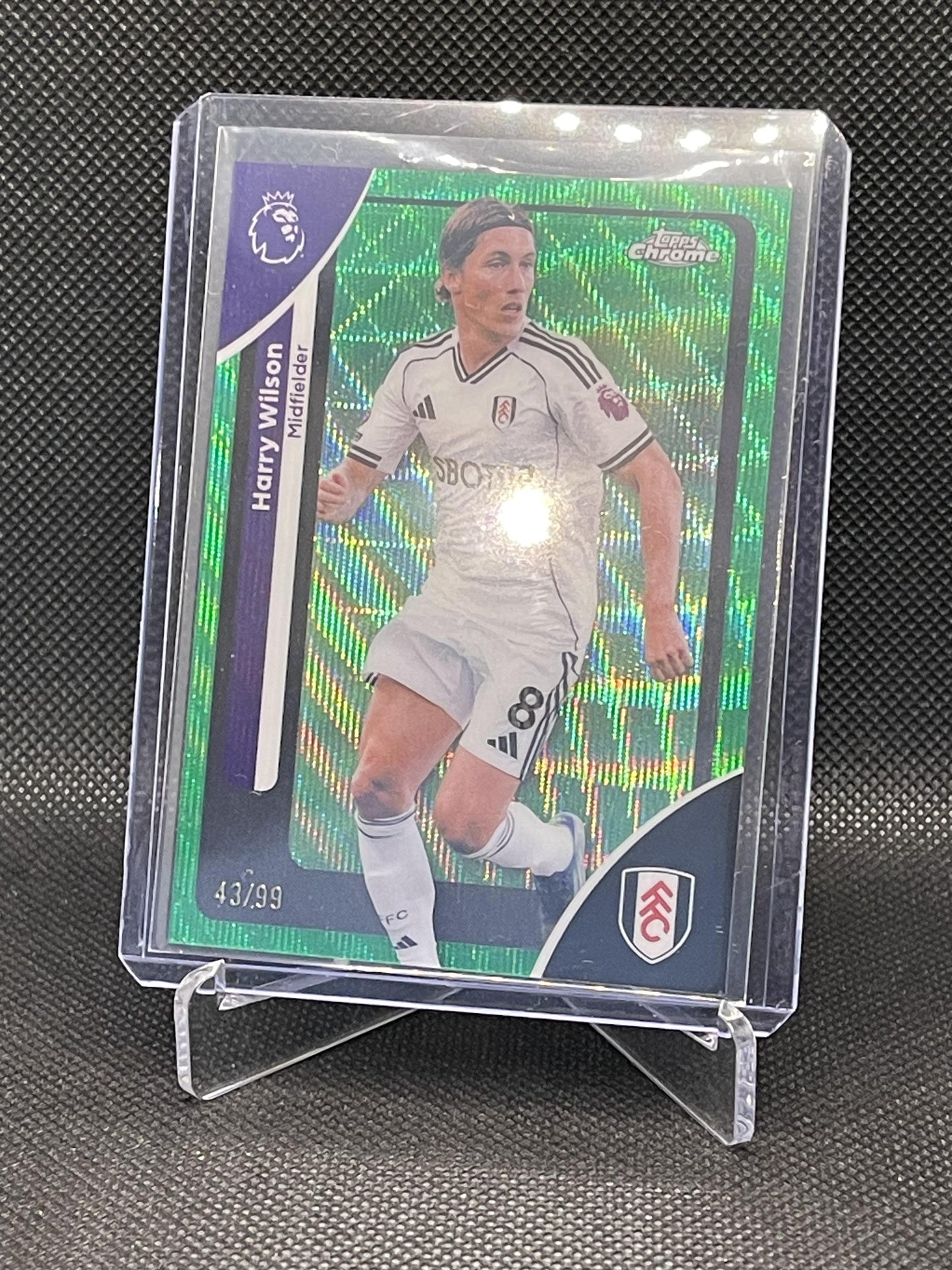 2026 Topps Chrome Premier League #97 Harry Wilson Green Wave Refractor #/99 Fulham SN