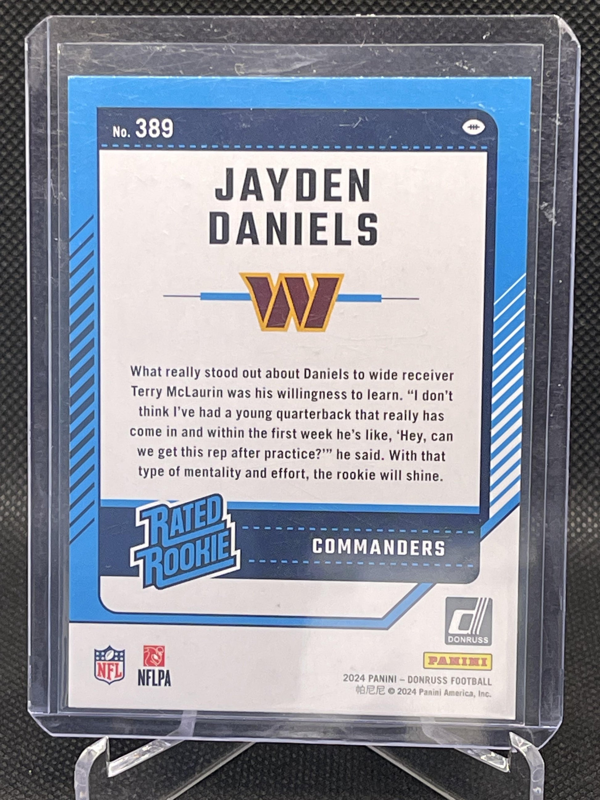 2024 Donruss #389 Jayden Daniels Washington Commanders RC