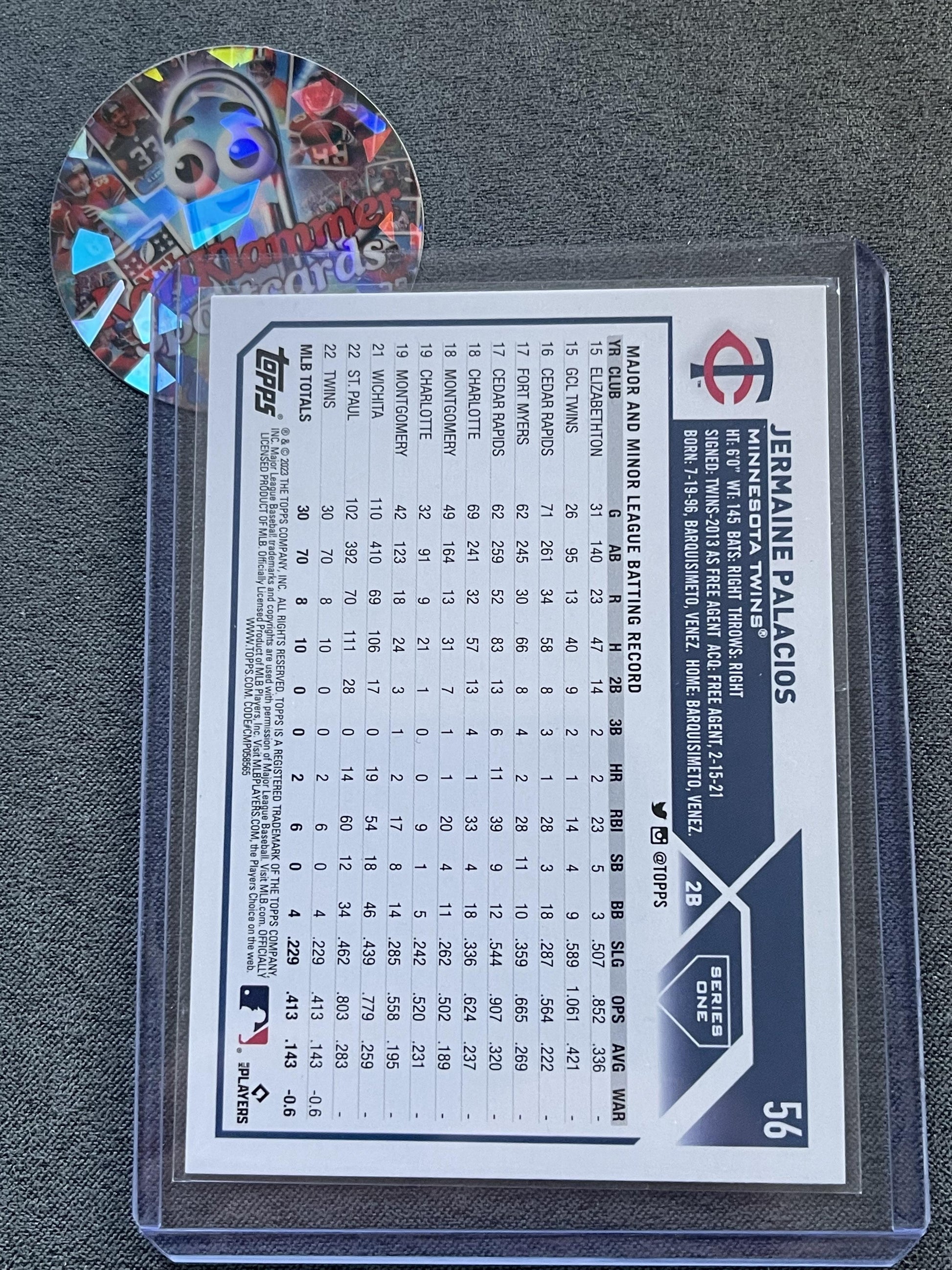 2023 Topps #56 Jermaine Palacios Royal Blue Minnesota Twins