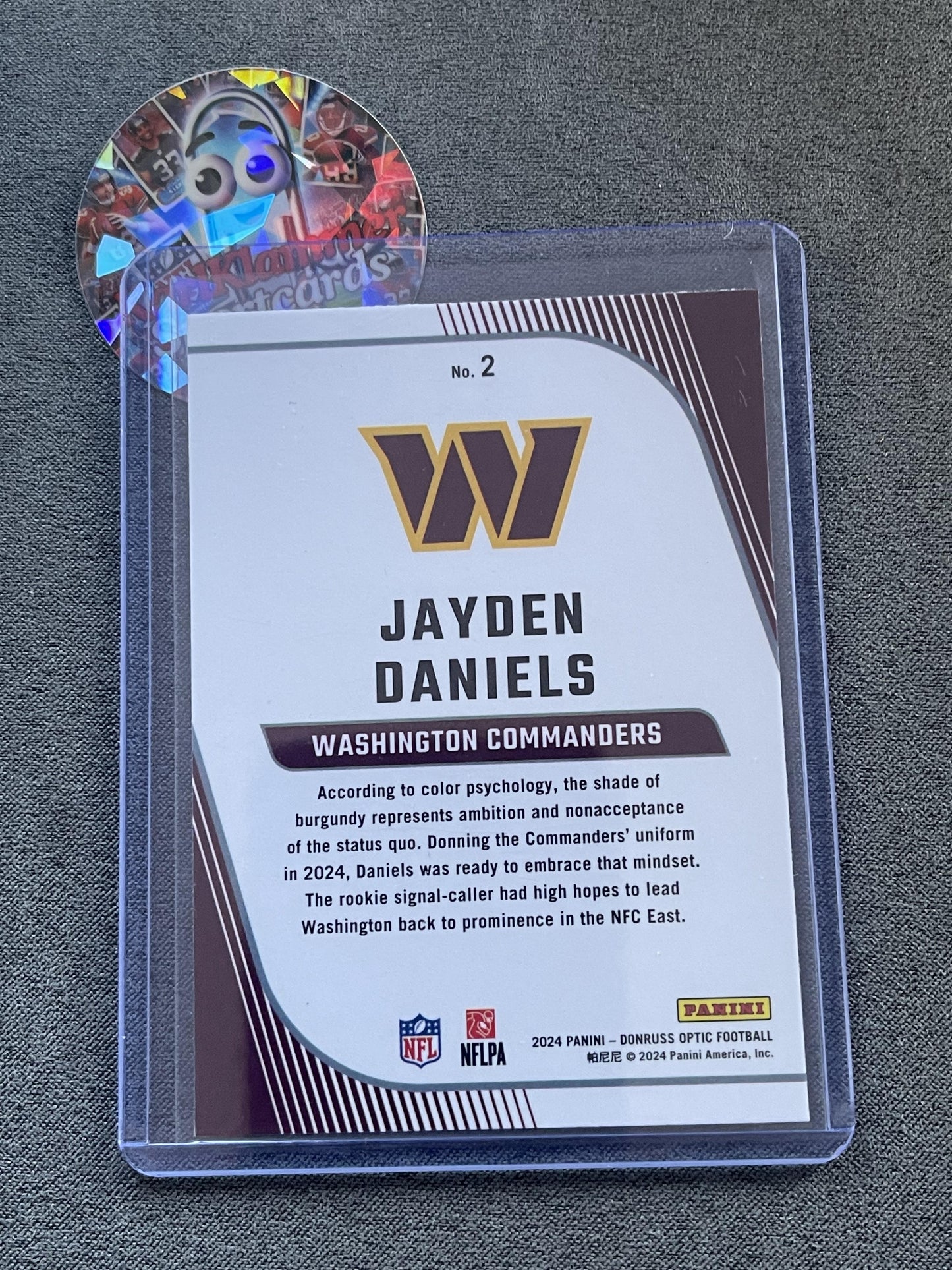 2024 Donruss Optic #2 Jayden Daniels Rookie Primary Colors Washington Commanders