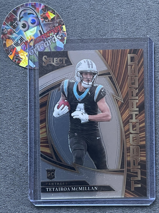 2025 Panini Select #22 Tetairoa McMillan Turbocharged Carolina Panthers