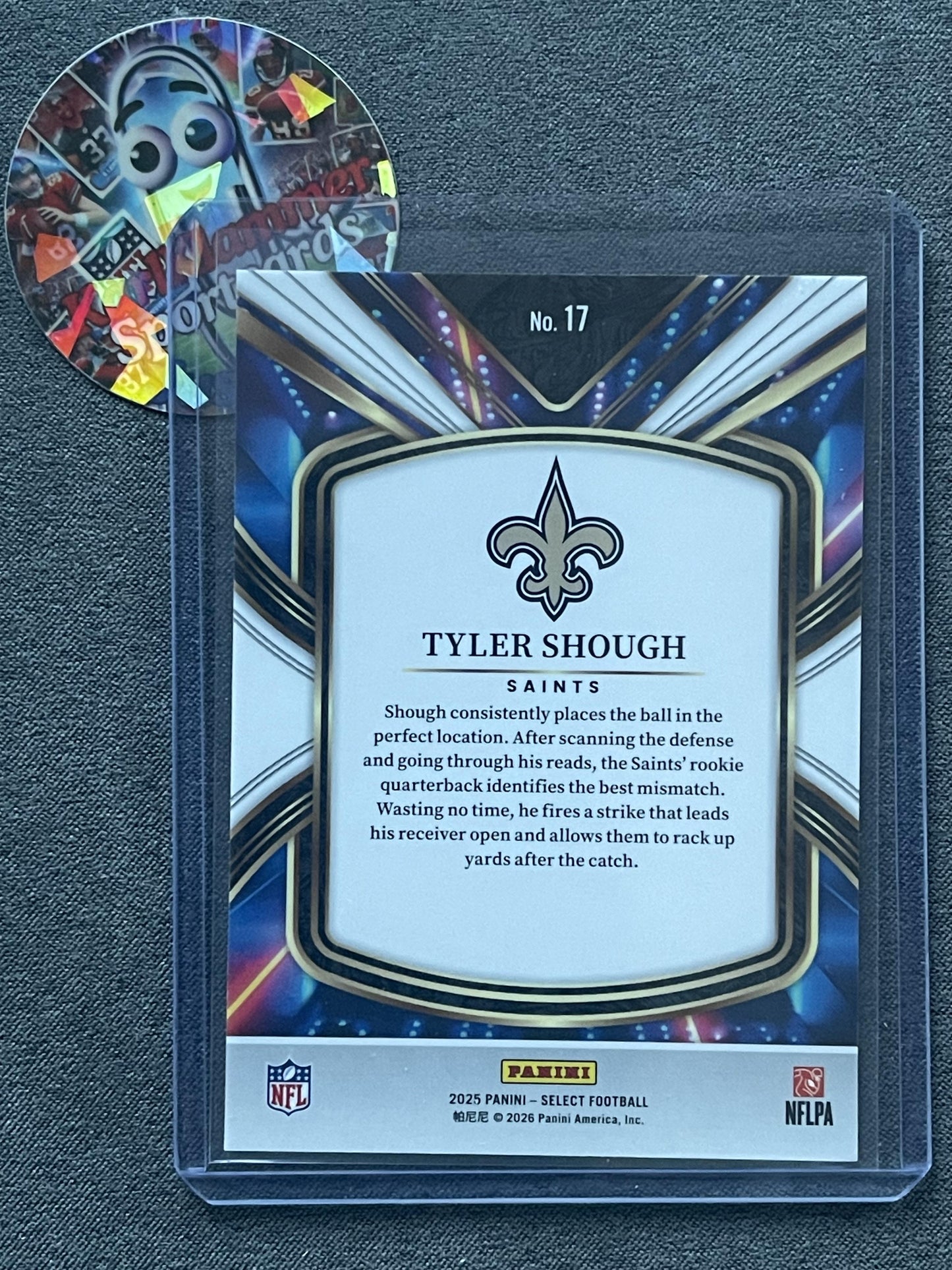 2025 Panini Select #17 Tyler Shough Future New Orleans Saints