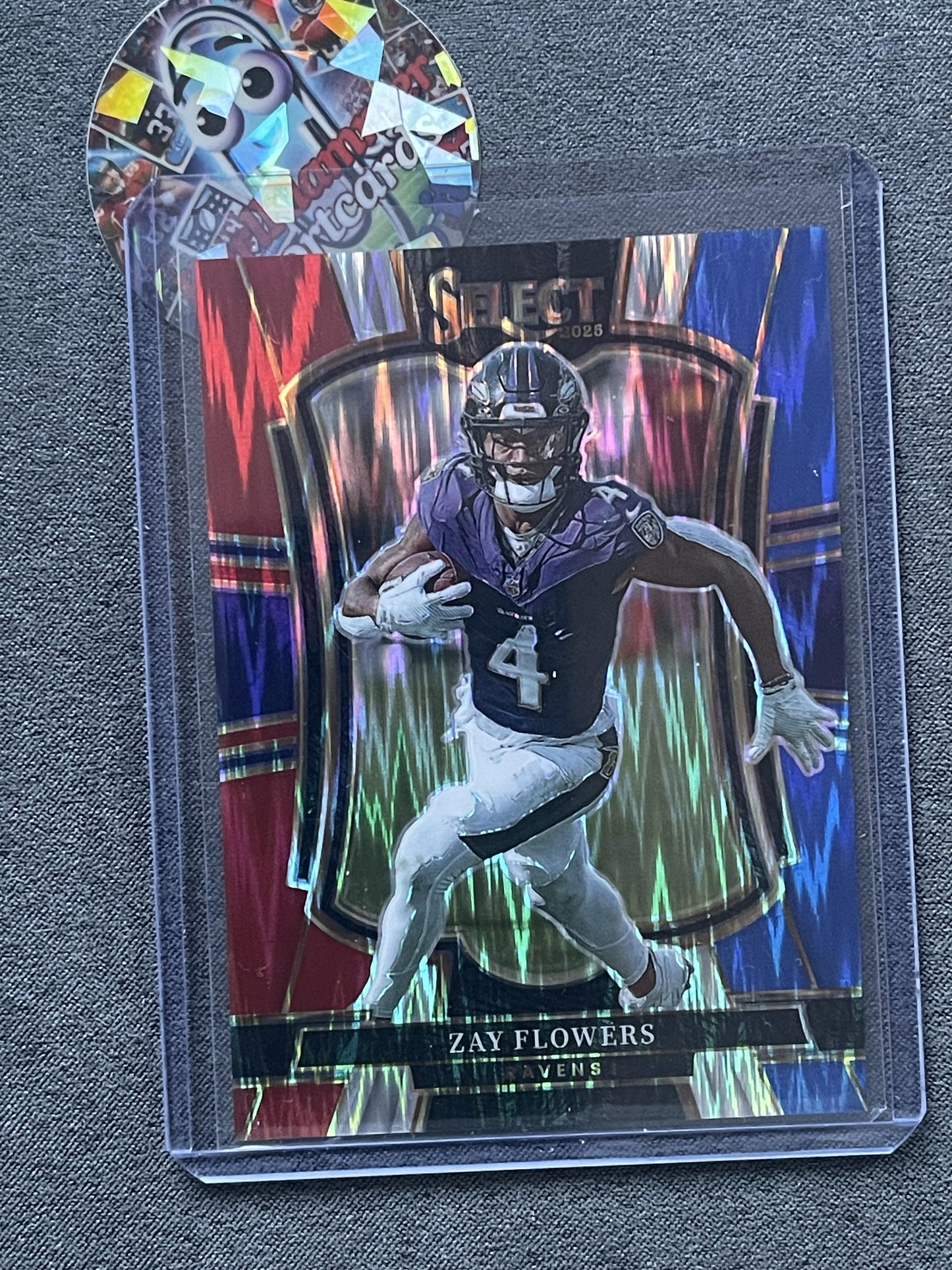 2025 Panini Select #162 Zay Flowers Red & Blue Shock Baltimore Ravens