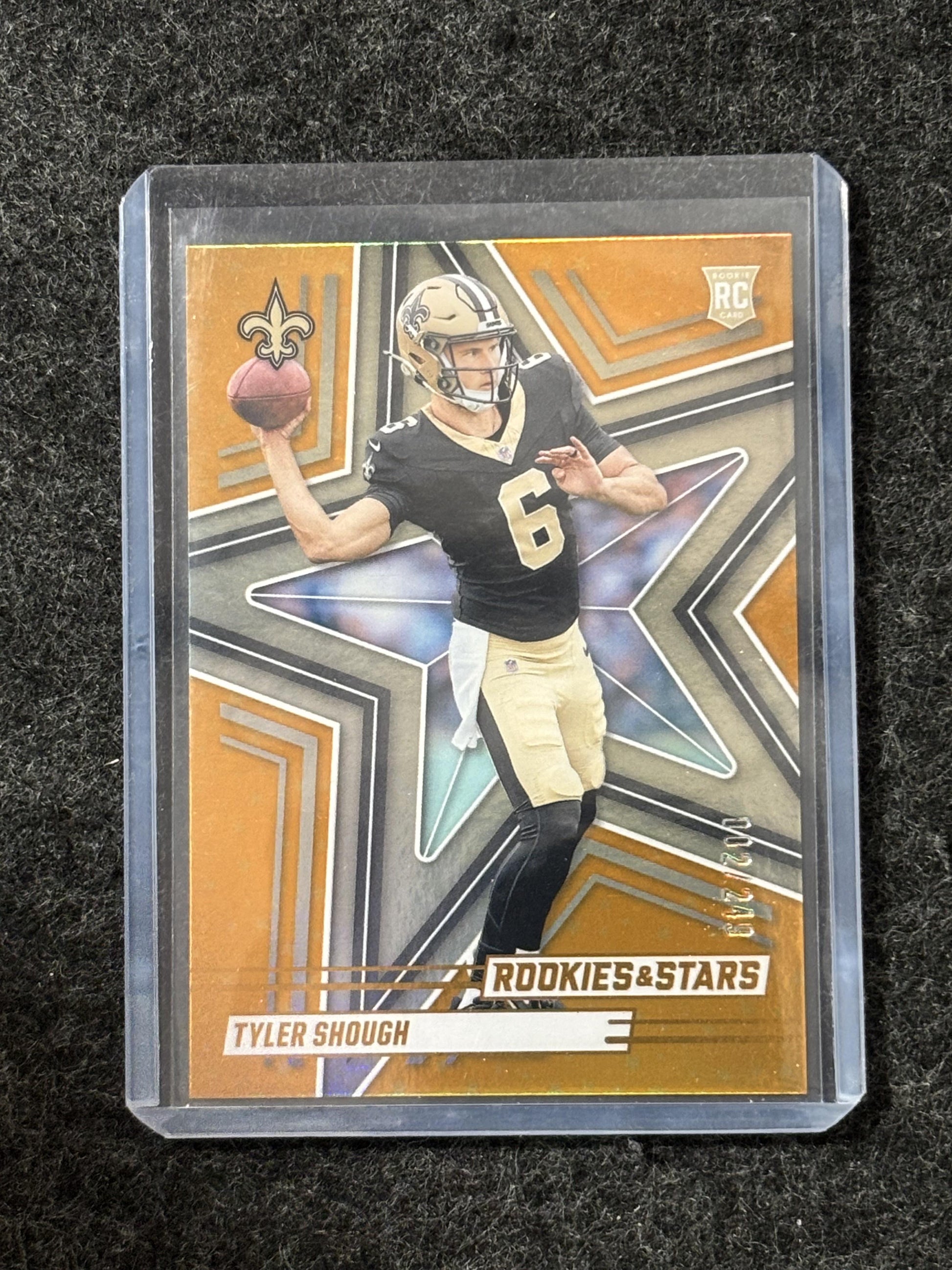 2025 Panini Rookies & Stars #194 Tyler Shough Orange #/249 New Orleans Saints SN,RC