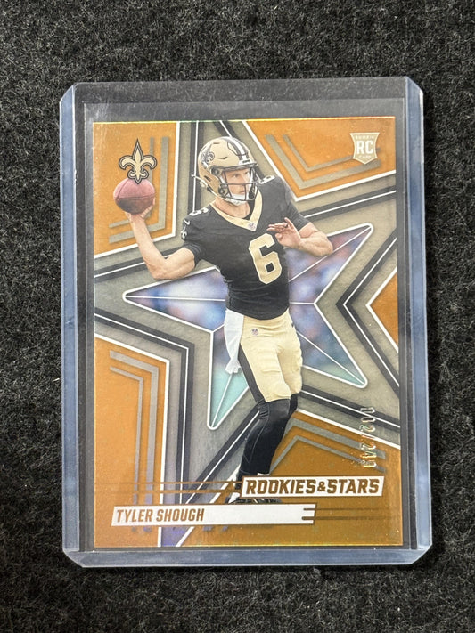 2025 Panini Rookies & Stars #194 Tyler Shough Orange #/249 New Orleans Saints SN,RC