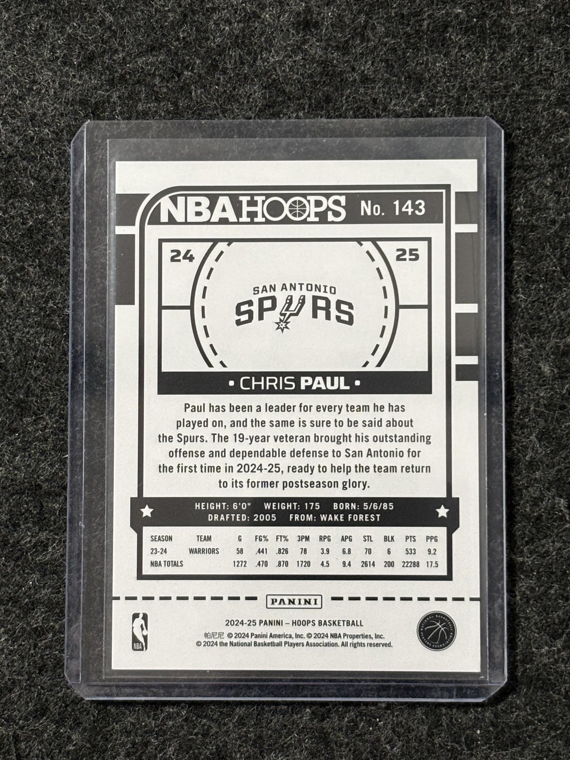 2024-25 Hoops #143 Chris Paul Premium Prizms Scope Red #/49 San Antonio Spurs SN
