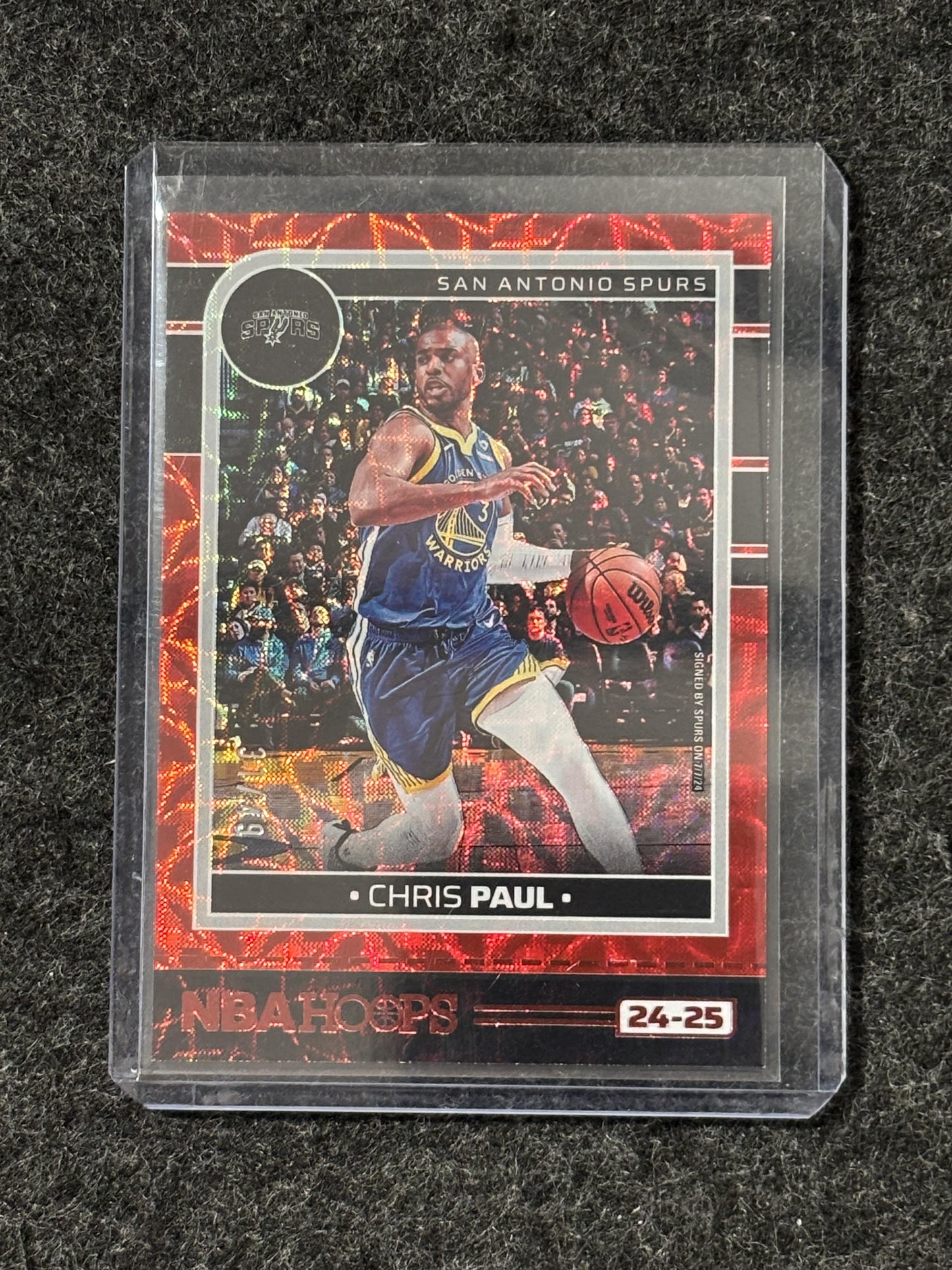 2024-25 Hoops #143 Chris Paul Premium Prizms Scope Red #/49 San Antonio Spurs SN