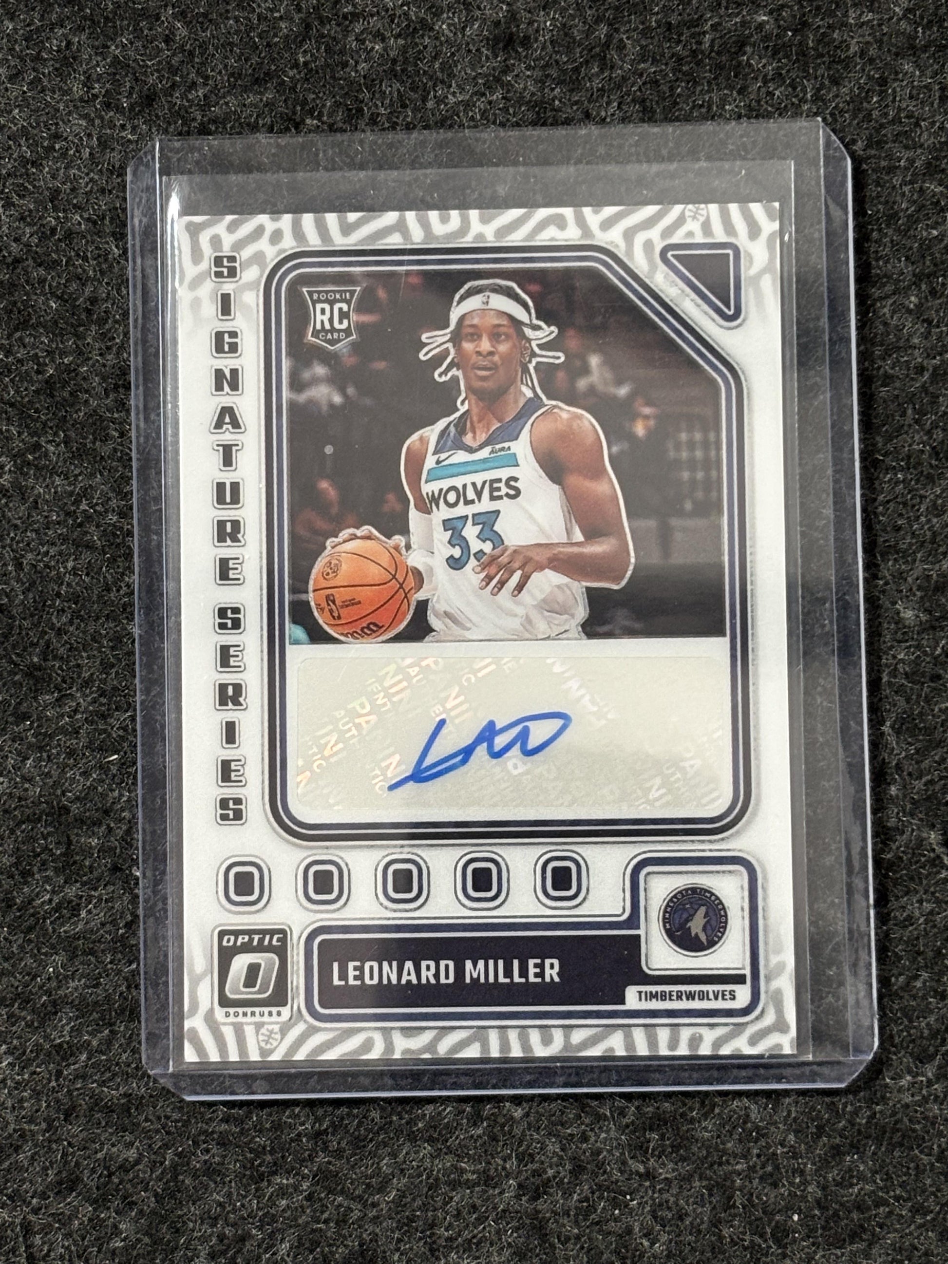 2023-24 Donruss Optic #SS-MIL Leonard Miller Signature Series Minnesota Timberwolves AU
