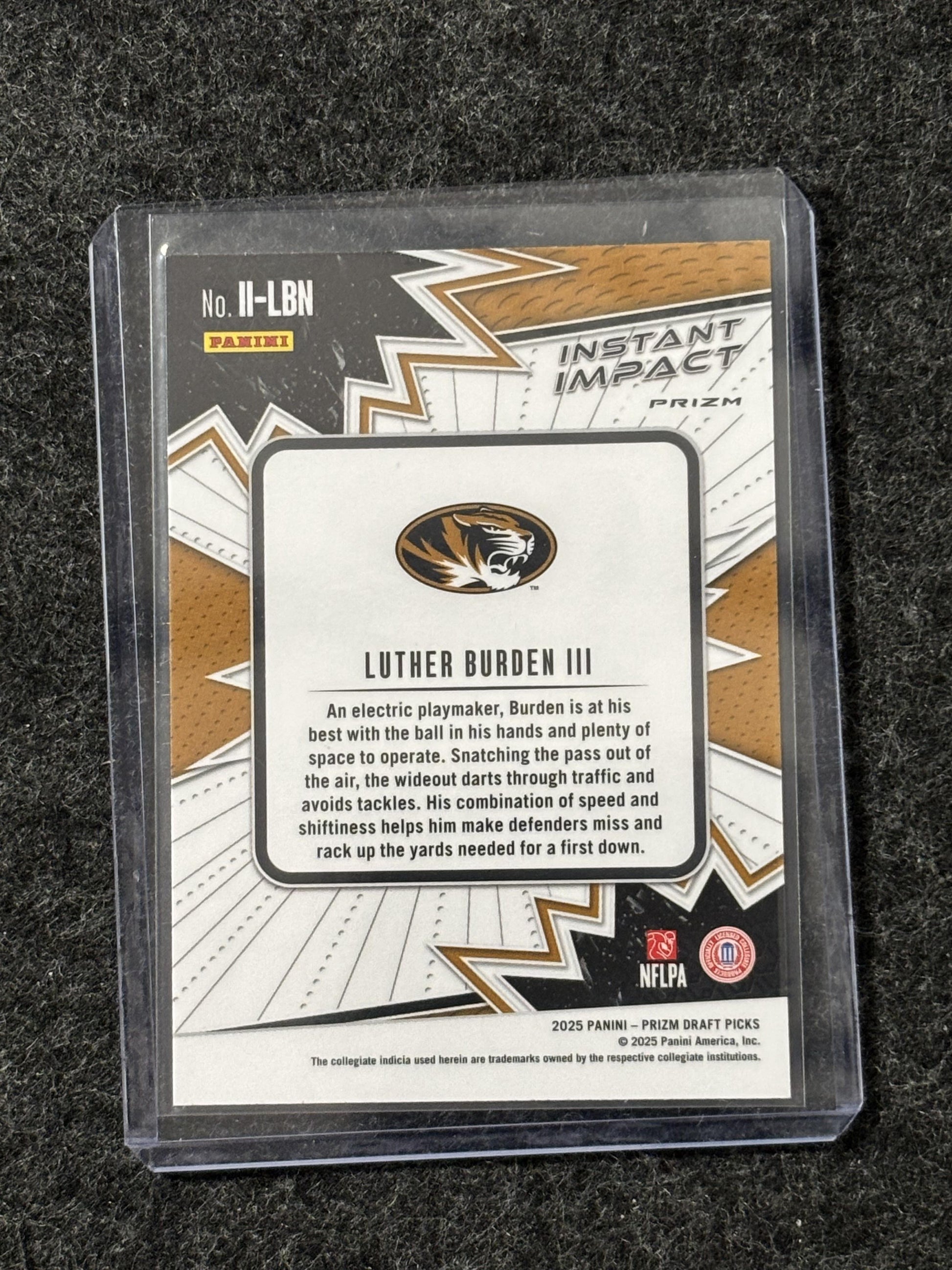 2025 Panini Prizm Draft Picks #II-LBN Luther Burden III Instant Impact Gold Ice Missouri Tigers