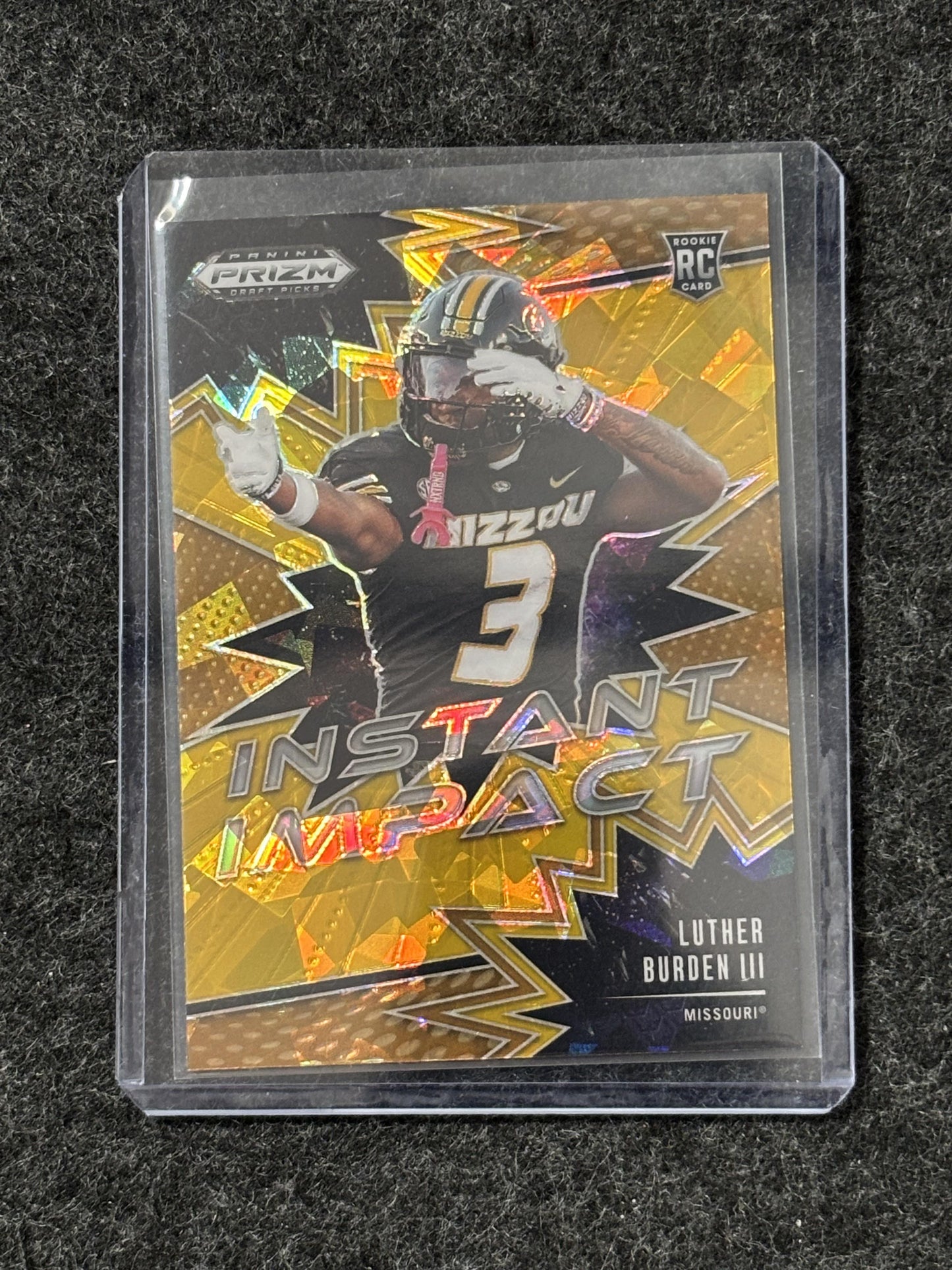 2025 Panini Prizm Draft Picks #II-LBN Luther Burden III Instant Impact Gold Ice Missouri Tigers