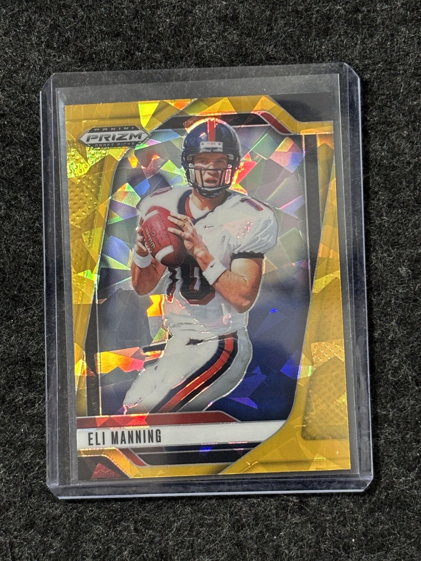 2025 Panini Prizm Draft Picks #189 Eli Manning Prizms Gold Ice Ole Miss Rebels