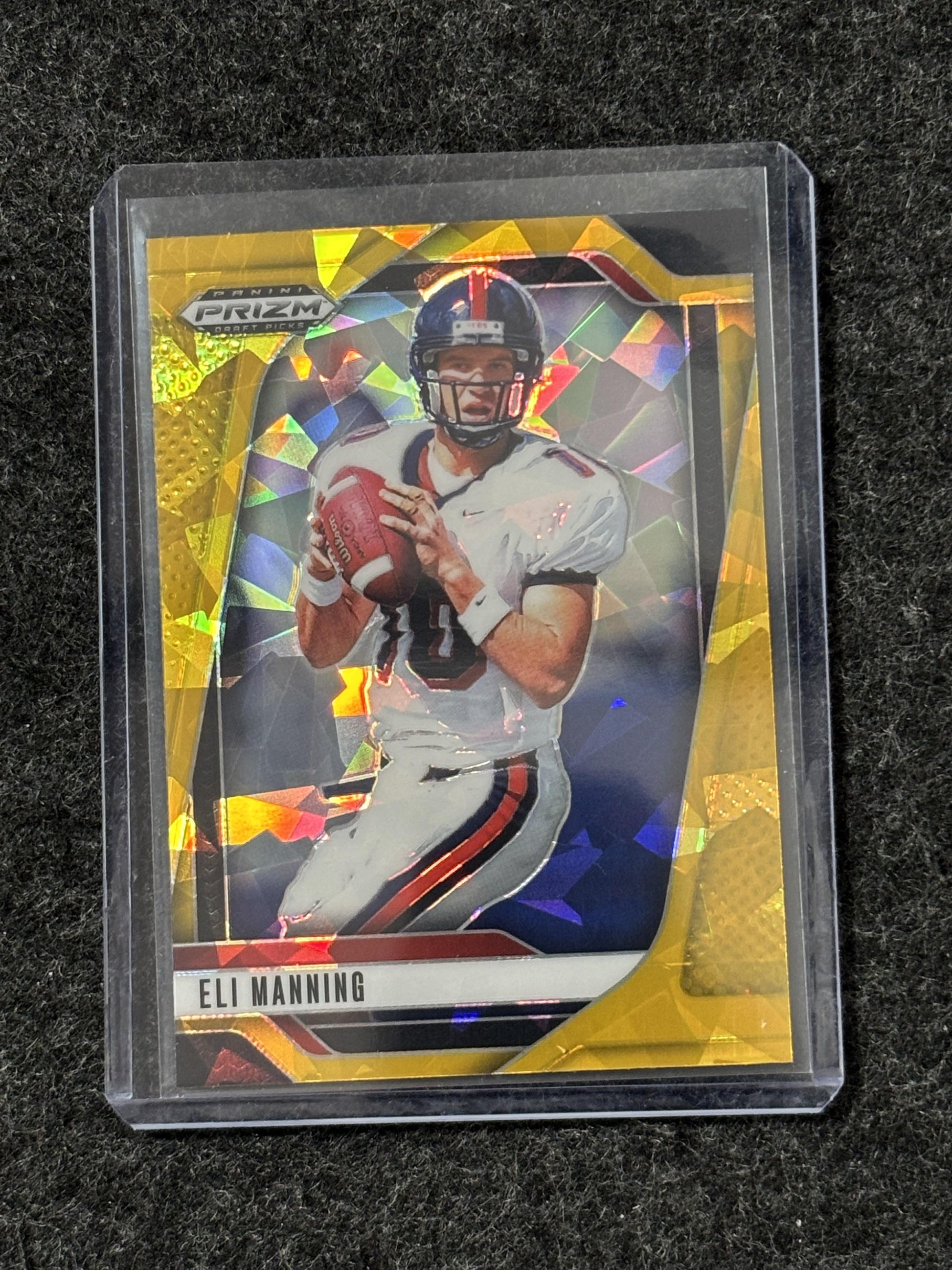 2025 Panini Prizm Draft Picks #189 Eli Manning Prizms Gold Ice Ole Miss Rebels