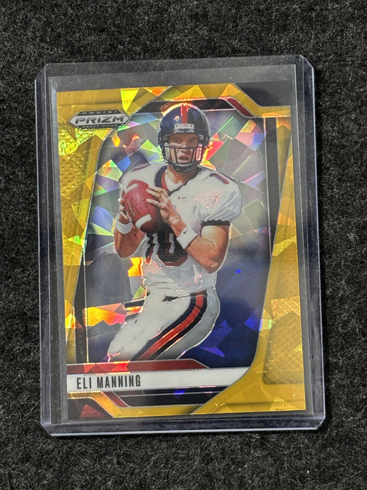 2025 Panini Prizm Draft Picks #189 Eli Manning Prizms Gold Ice Ole Miss Rebels