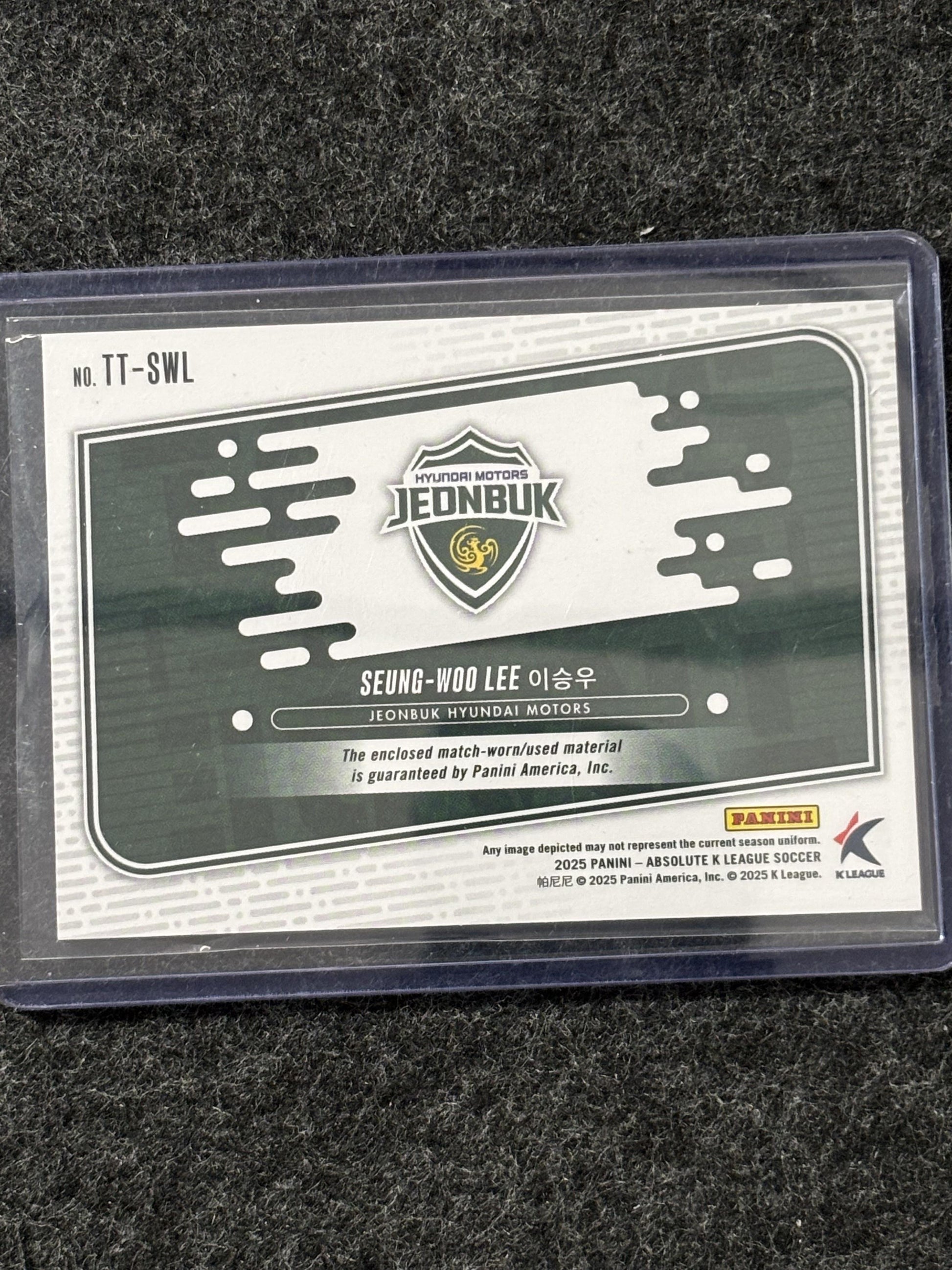 2025 Panini Absolute K League #TT-SWL Seung-Woo Lee Tools of the Trade /99 Suwon FC