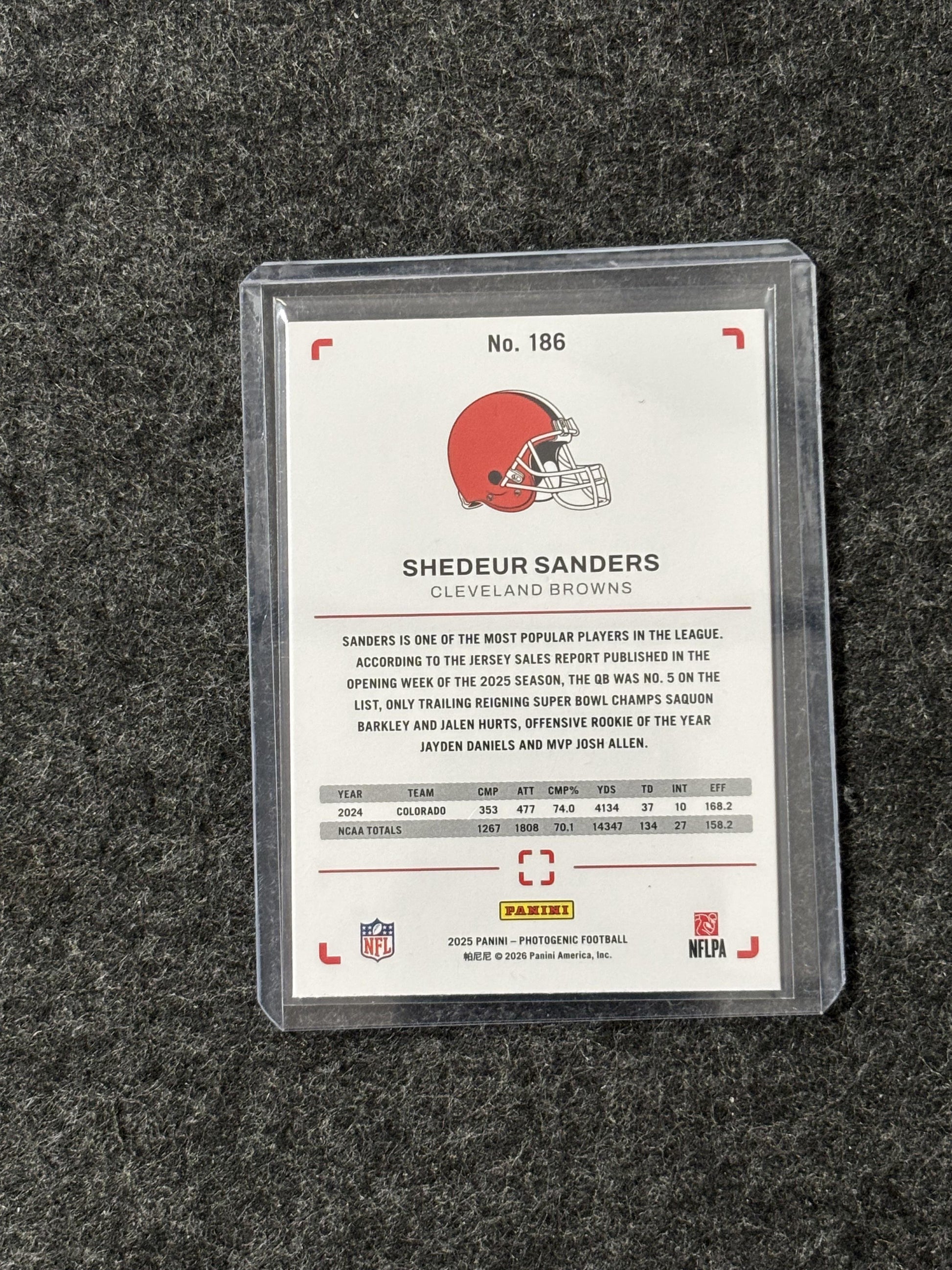 2025 Panini Photogenic #186 Shedeur Sanders Cleveland Browns