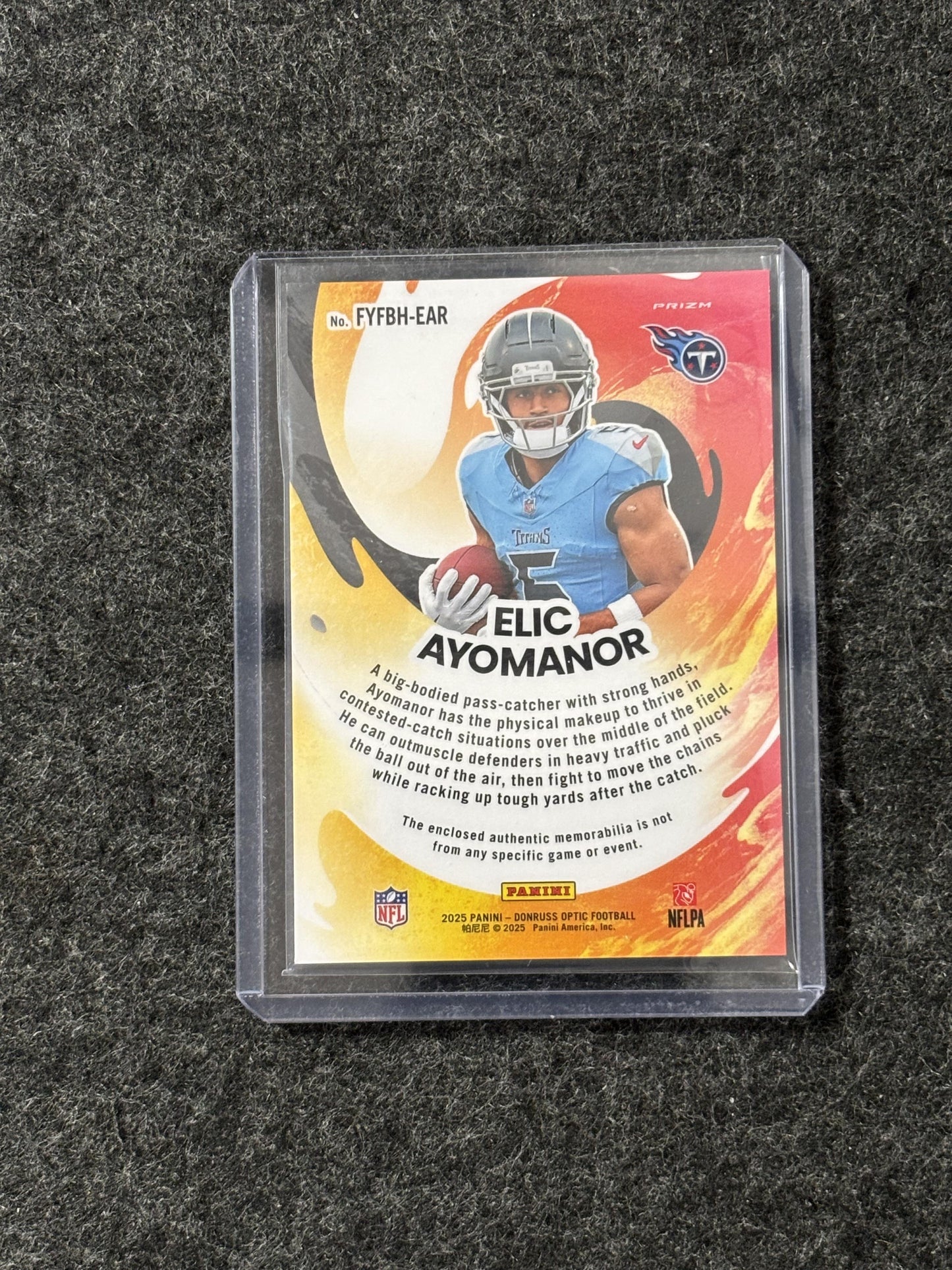2025 Donruss Optic #FYFBH-EAR Elic Ayomanor First Year Fresh Blue Hyper Tennessee Titans MEM