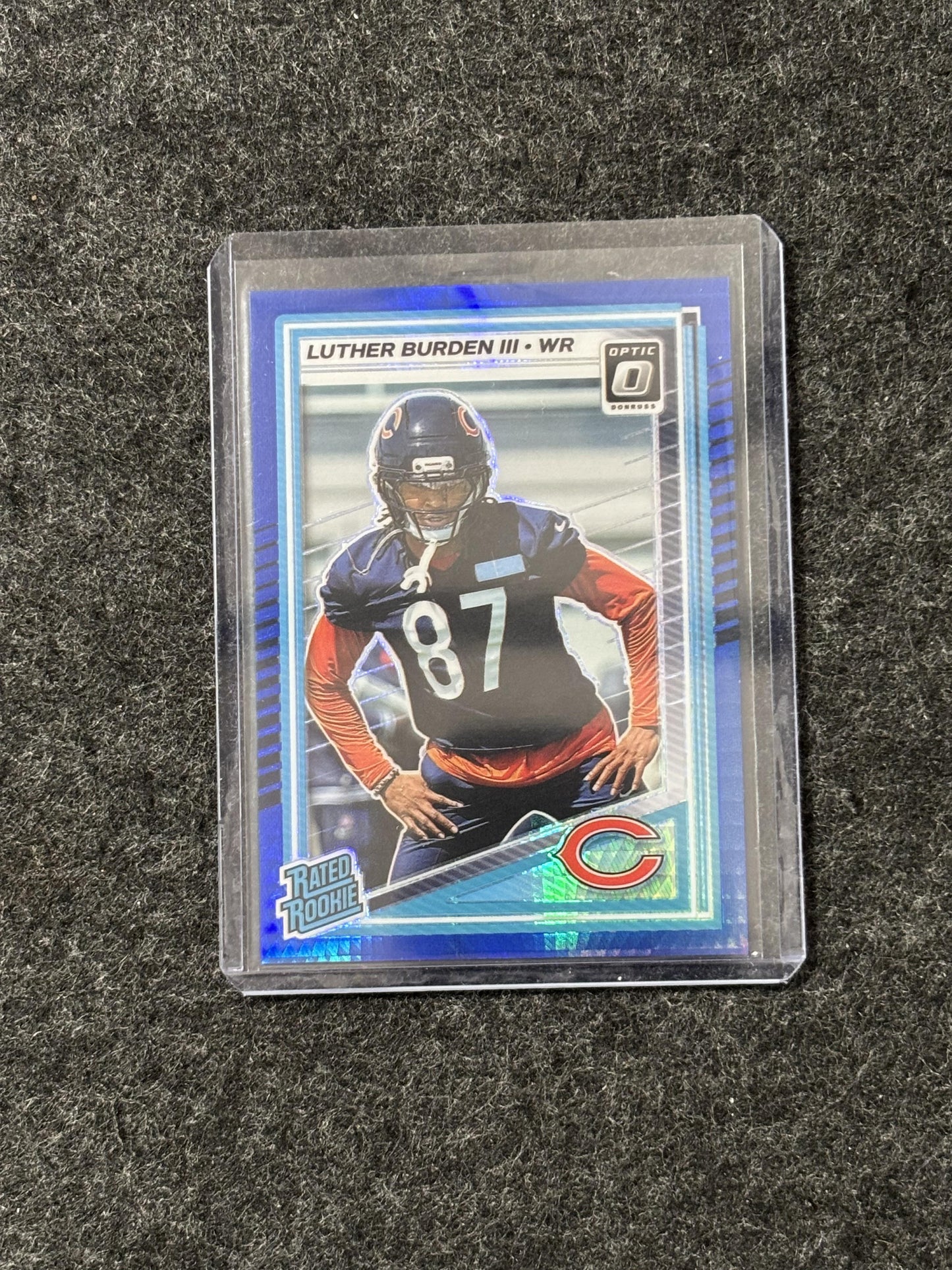 2025 Donruss Optic #275 Luther Burden III Blue Hyper Chicago Bears RC