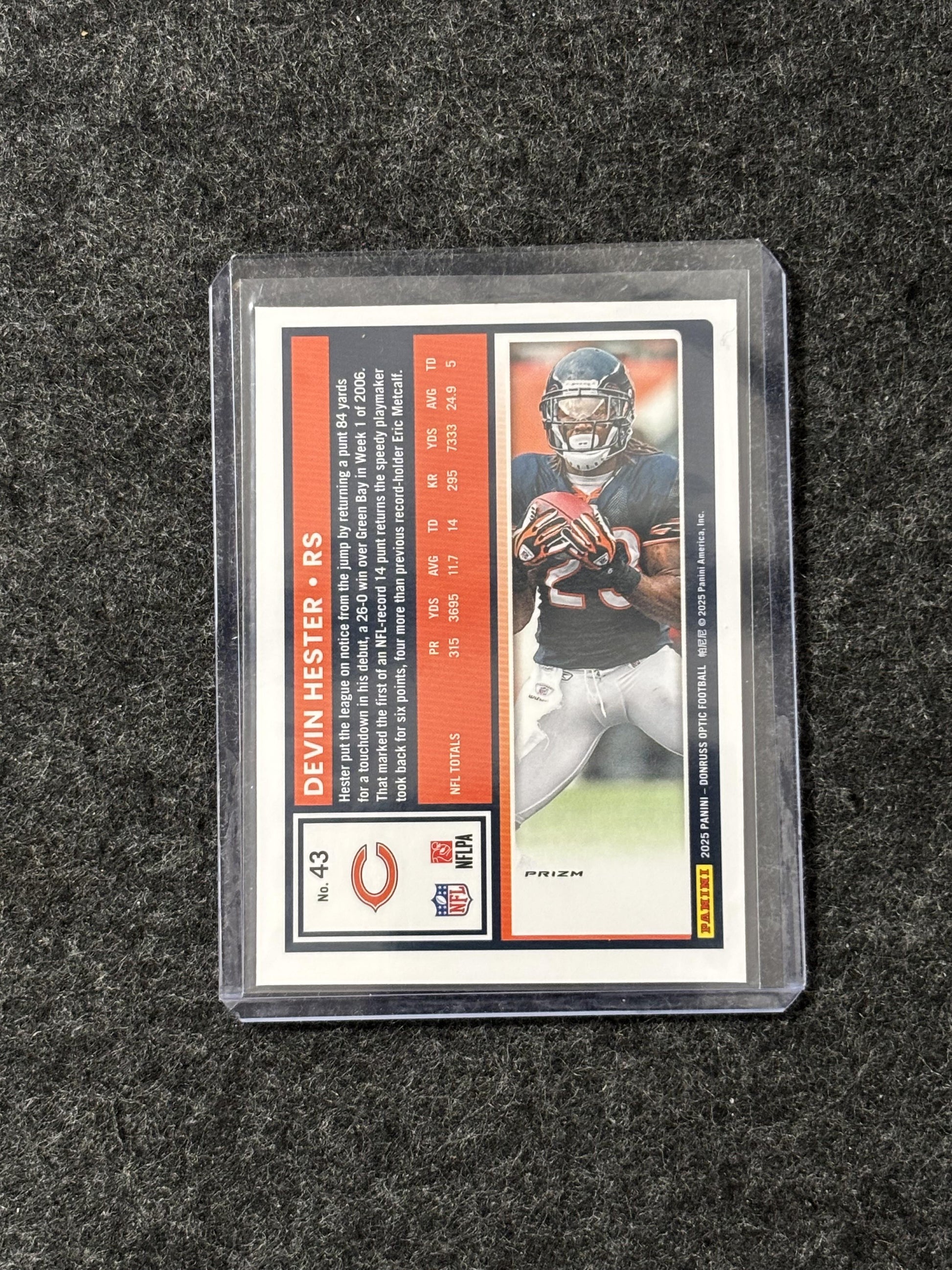 2025 Donruss Optic #43 Devin Hester Holo Chicago Bears