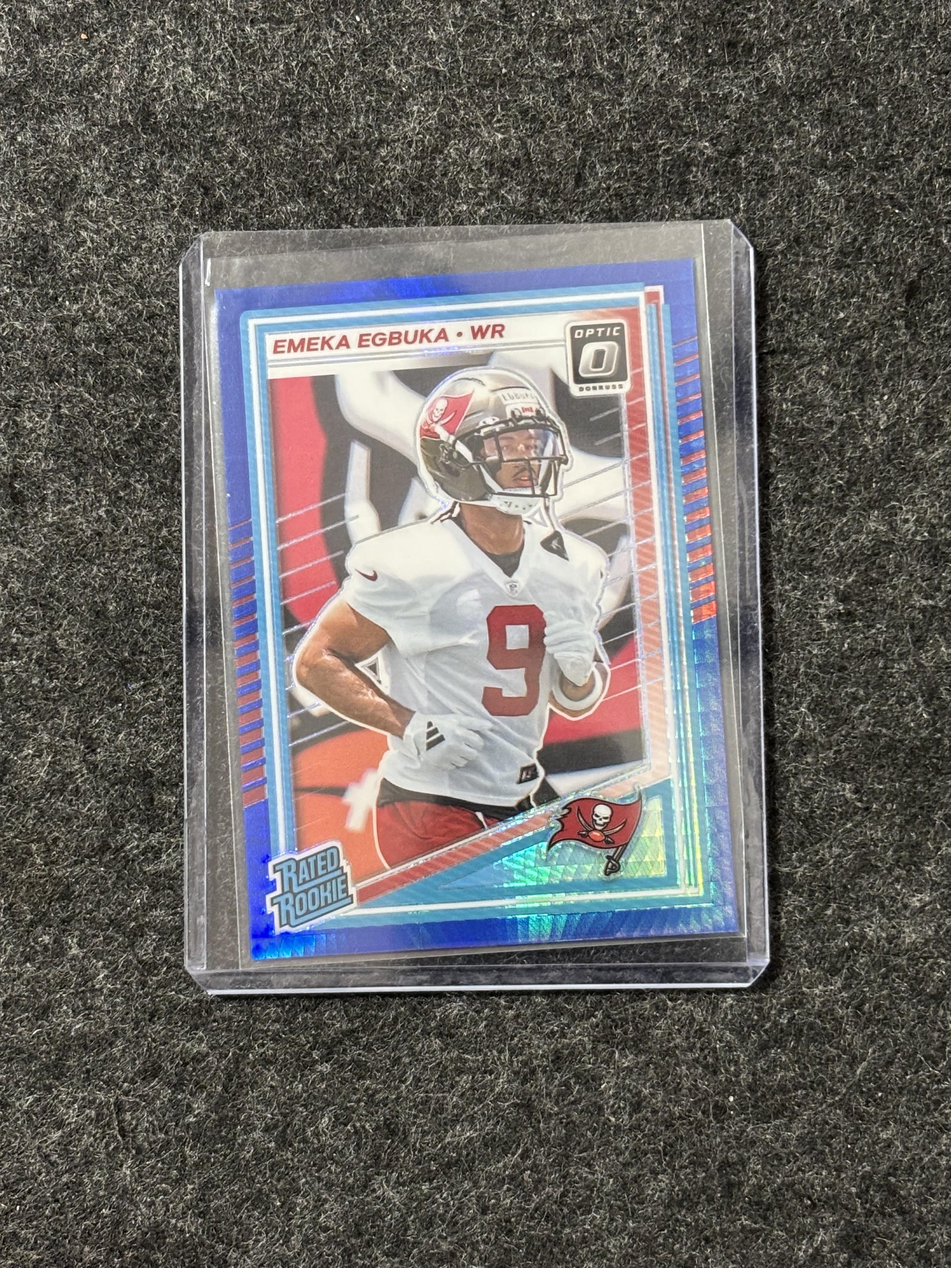 2025 Donruss Optic #265 Emeka Egbuka Blue Hyper Tampa Bay Buccaneers RC