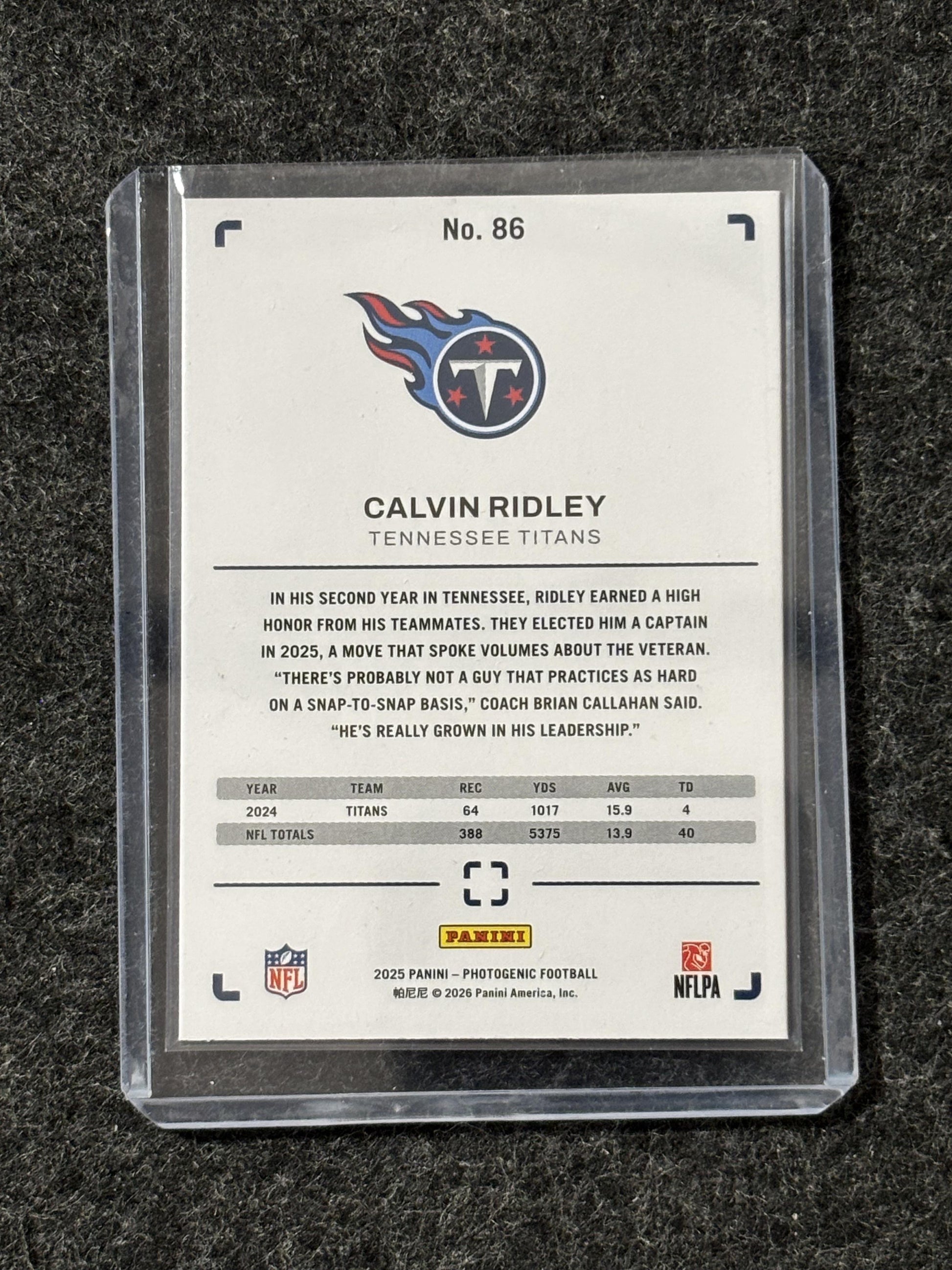 2025 Panini Photogenic #86 Calvin Ridley Tennessee Titans