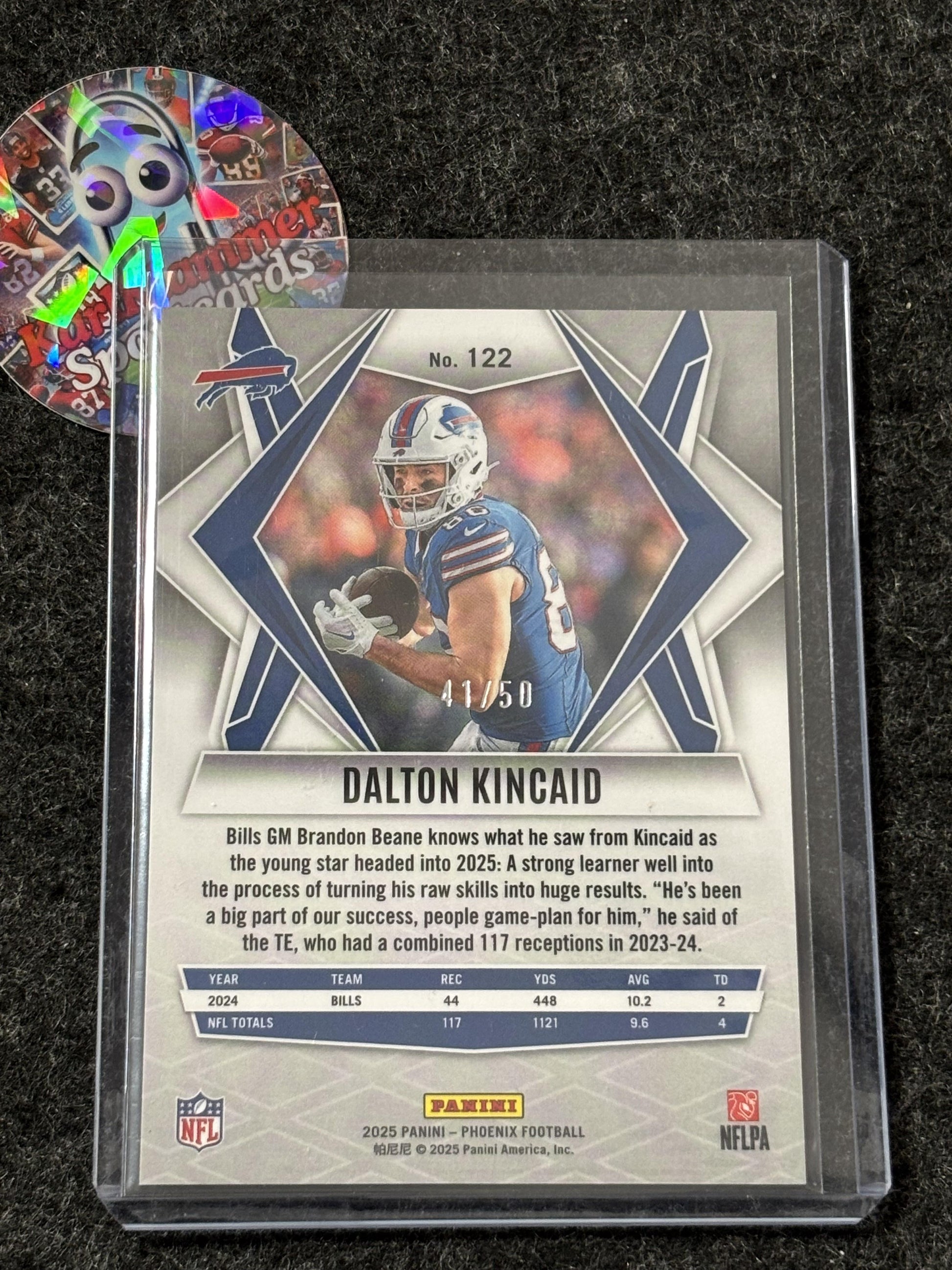 2025 Panini Phoenix #122 Dalton Kincaid Teal Mojo Prizm #/50 Buffalo Bills SN