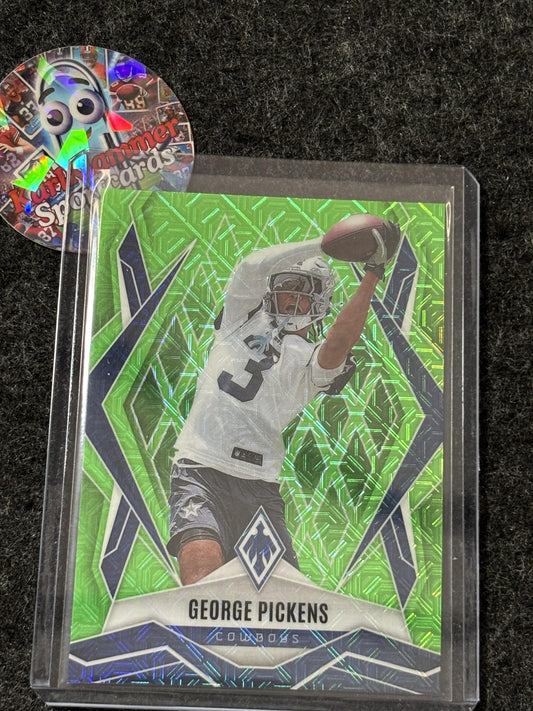 2025 Panini Phoenix #2 George Pickens Lime Green Mojo Prizm #/75 Dallas Cowboys SN