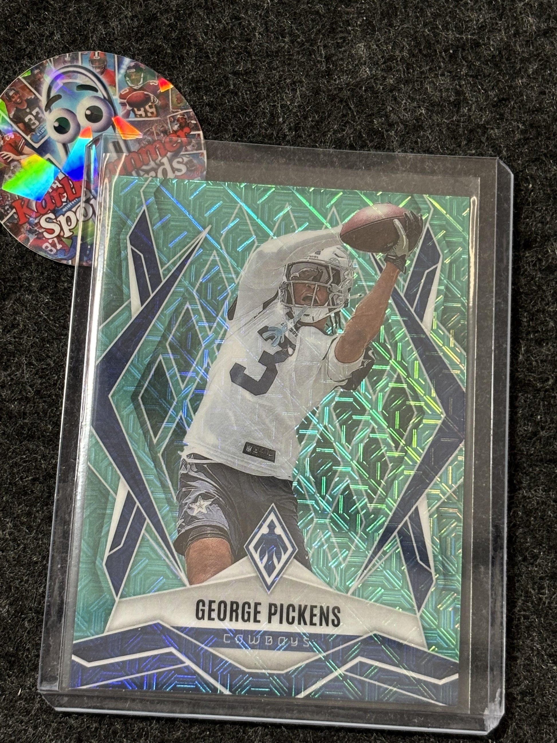 2025 Panini Phoenix #2 George Pickens Teal Mojo Prizm #/50 Dallas Cowboys SN