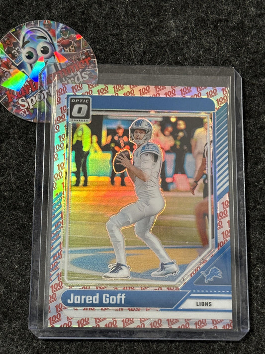 2024 Donruss Optic #63 Jared Goff One Hundred Detroit Lions