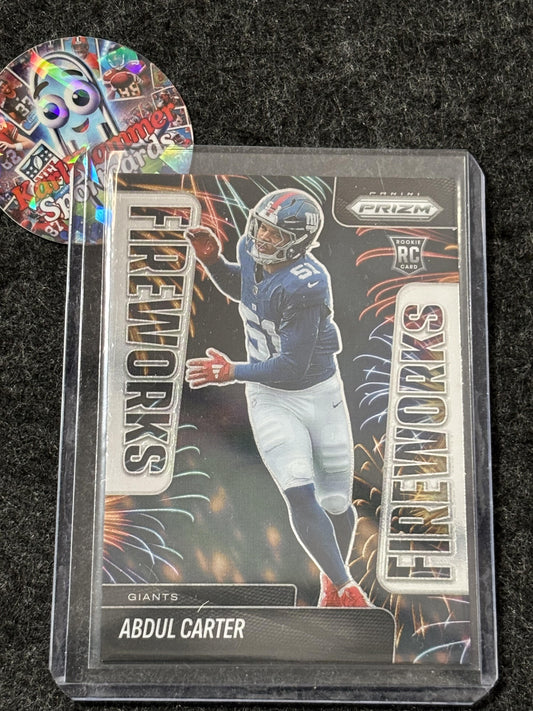 2025 Panini Prizm #7 Abdul Carter Fireworks New York Giants